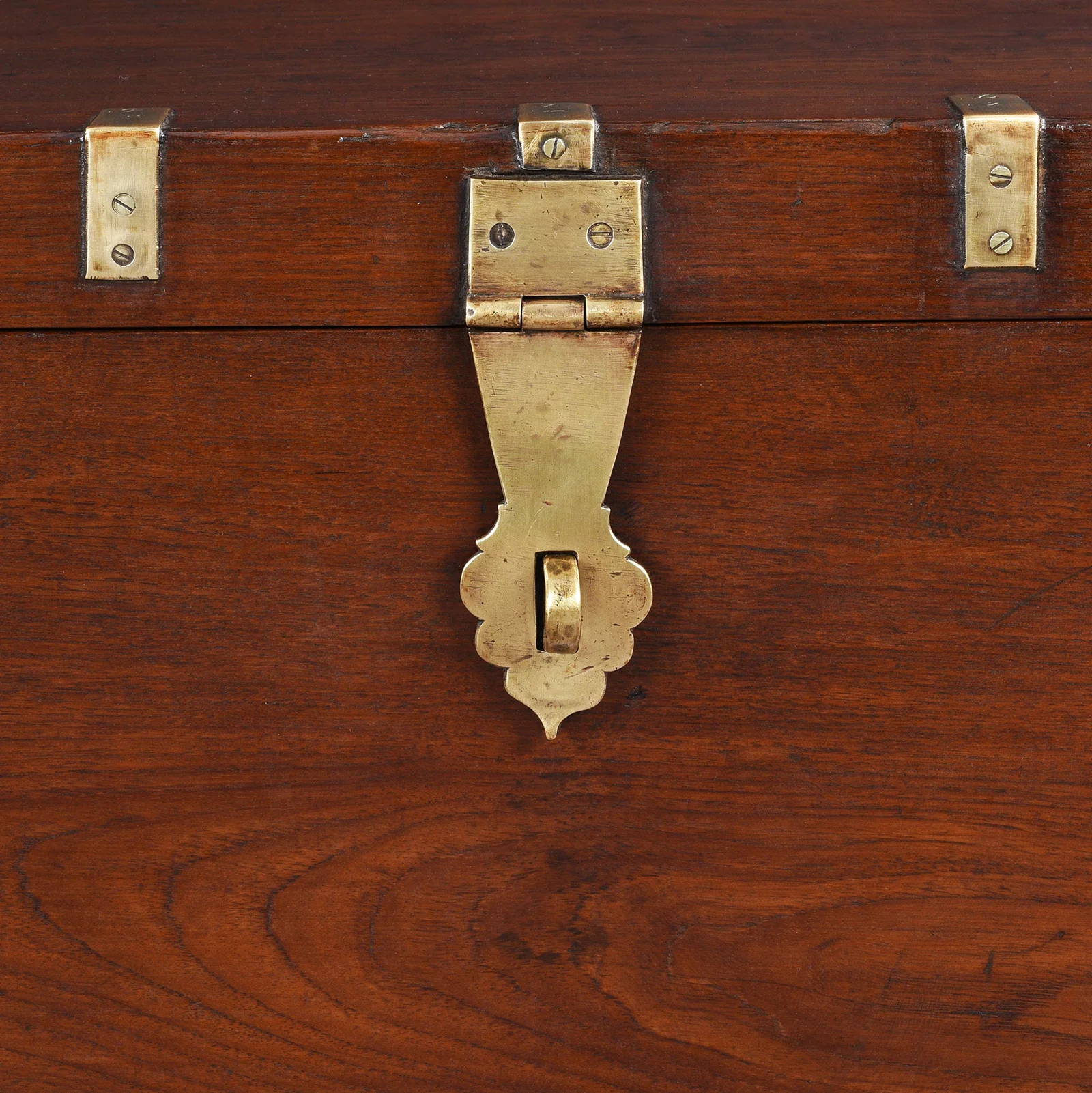 Brass Bound Teak Military Chest From Rajasthan -19thC - Image 3
