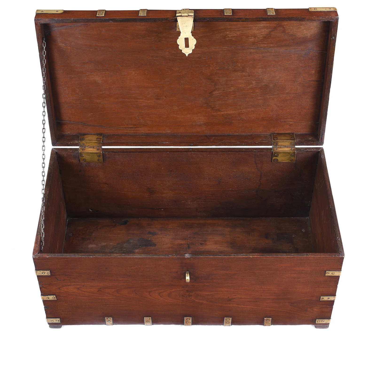 Brass Bound Teak Military Chest From Rajasthan -19thC - Image 4