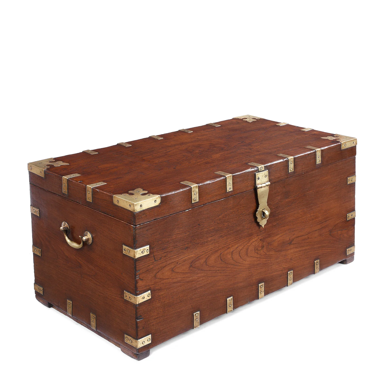 Brass Bound Teak Military Chest From Rajasthan -19thC - Image 6