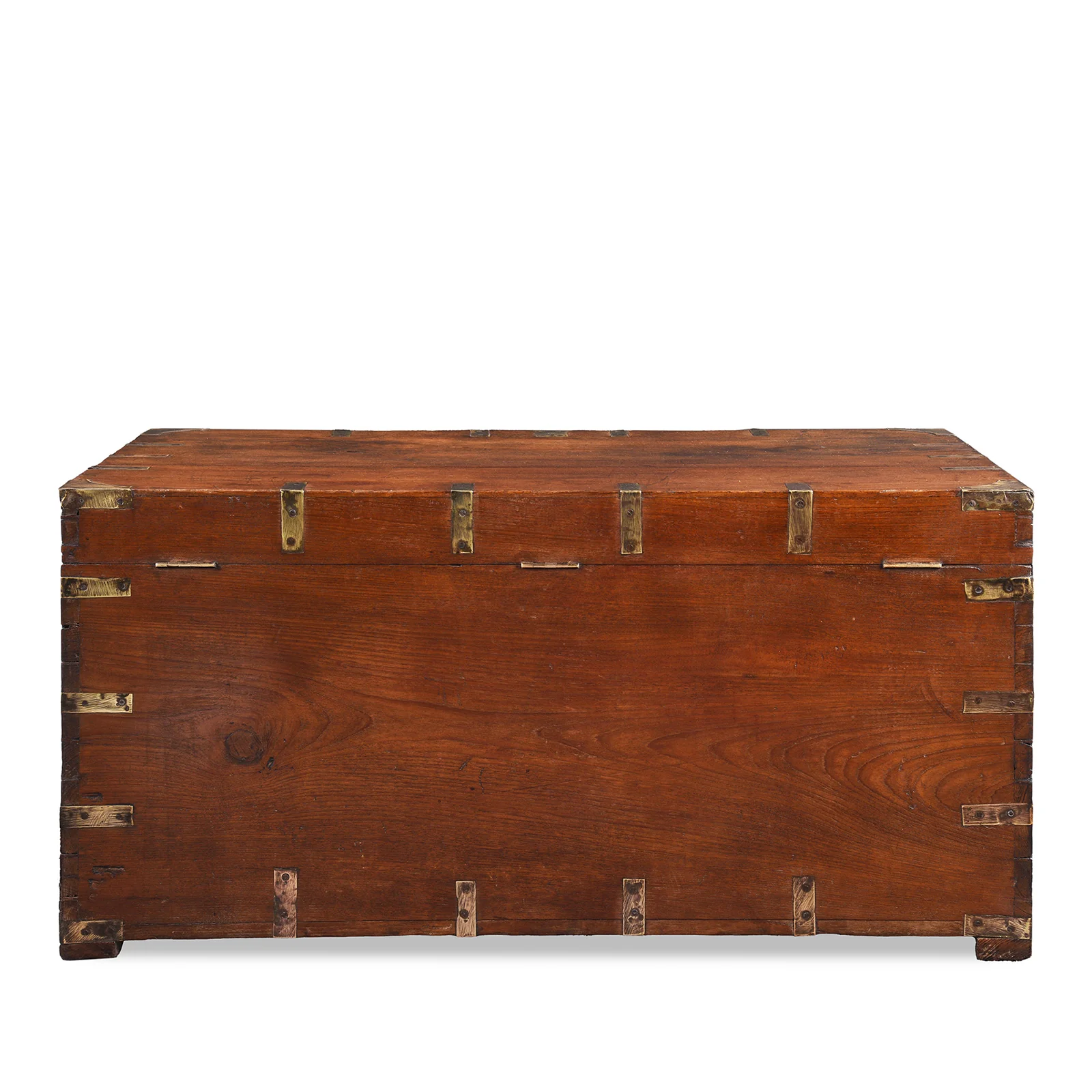 Brass Bound Teak Military Chest From Rajasthan - 19th Century - Image 10