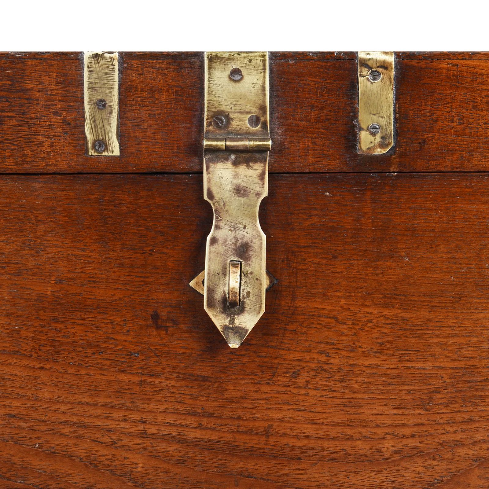 Brass Bound Teak Military Chest From Rajasthan - 19th Century - Image 2