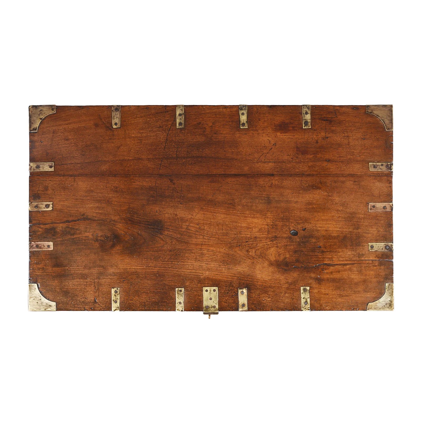 Brass Bound Teak Military Chest From Rajasthan - 19th Century - Image 6