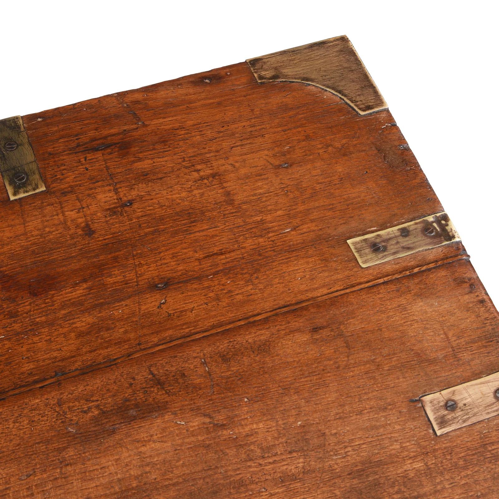 Brass Bound Teak Military Chest From Rajasthan - 19th Century - Image 8