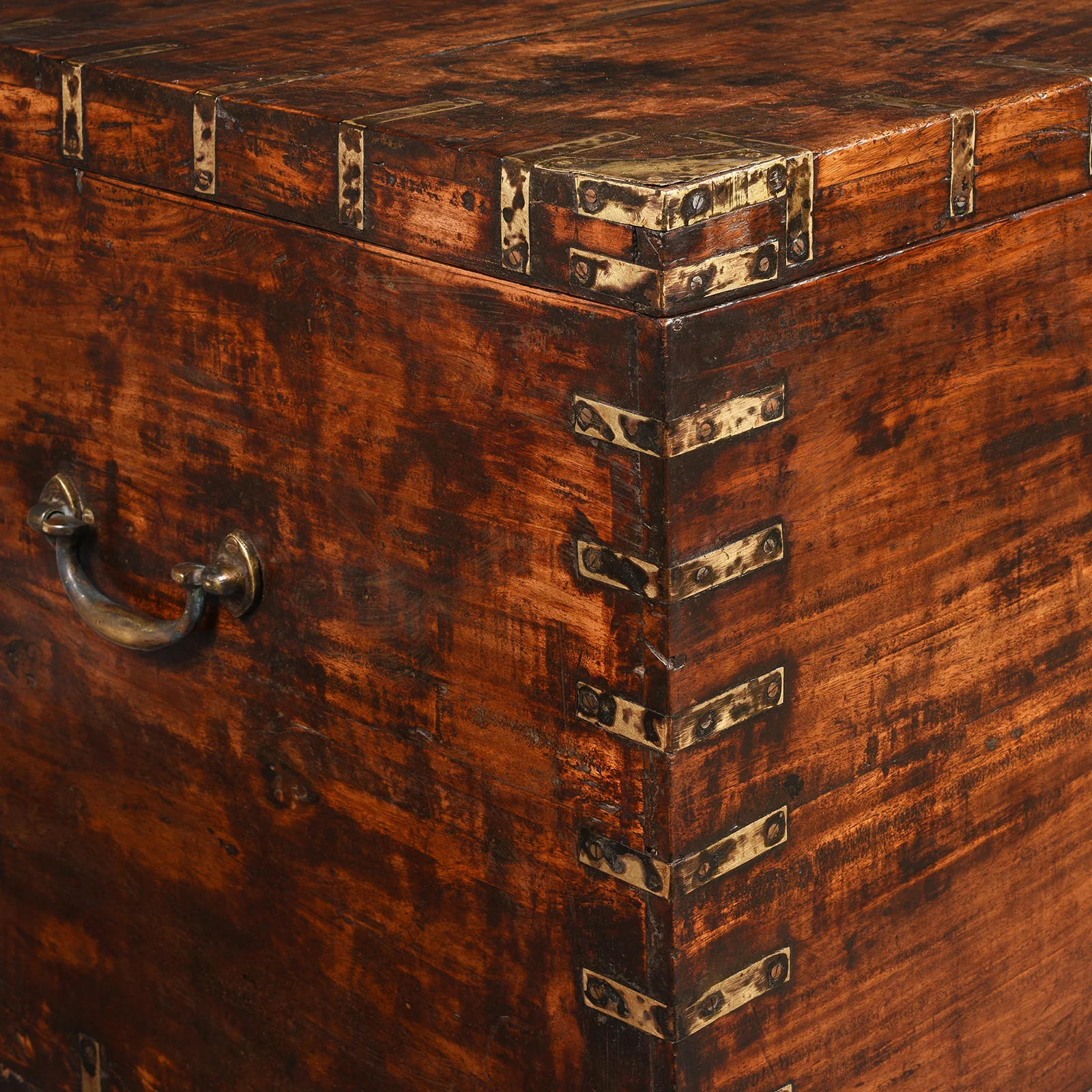 Brass Bound Sheesham Military Chest From India - 19thC - Image 3