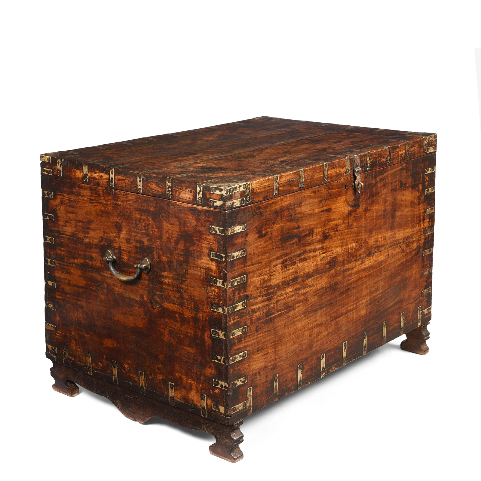 Brass Bound Sheesham Military Chest From India - 19thC - Image 5