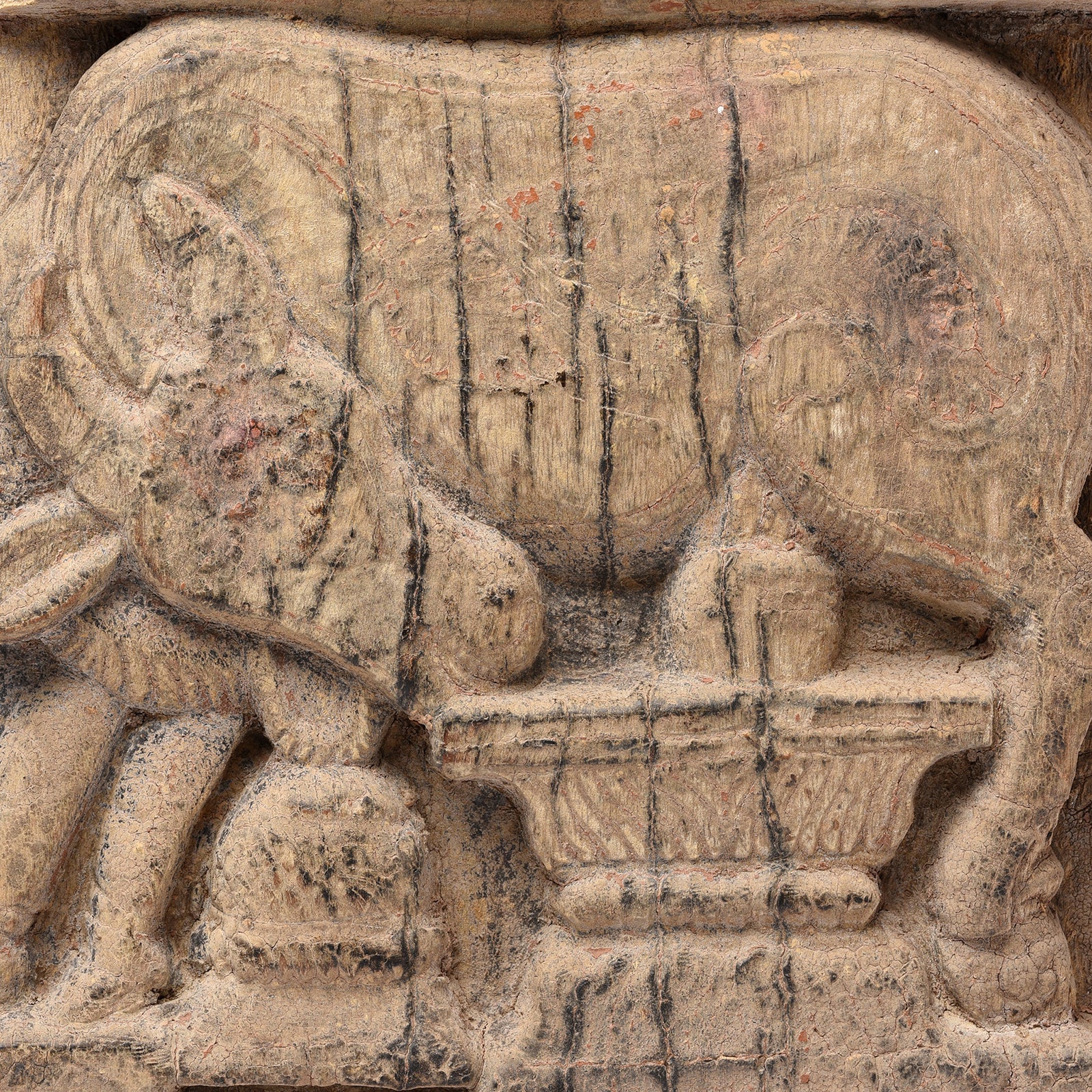 Carved Nandi Bull Chariot Panel From Tamil Nadu - 19thC - Image 2