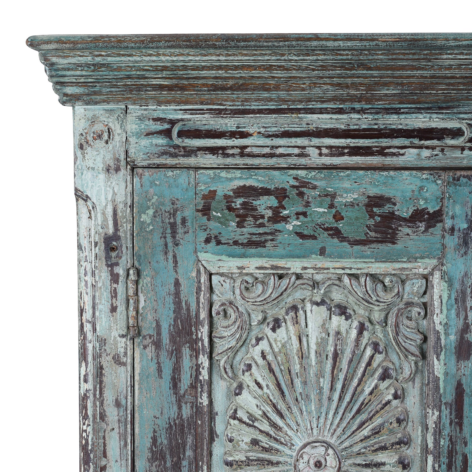 Painted Indian Almirah Cabinet With Sunburst Panels - 19th Century - Image 2