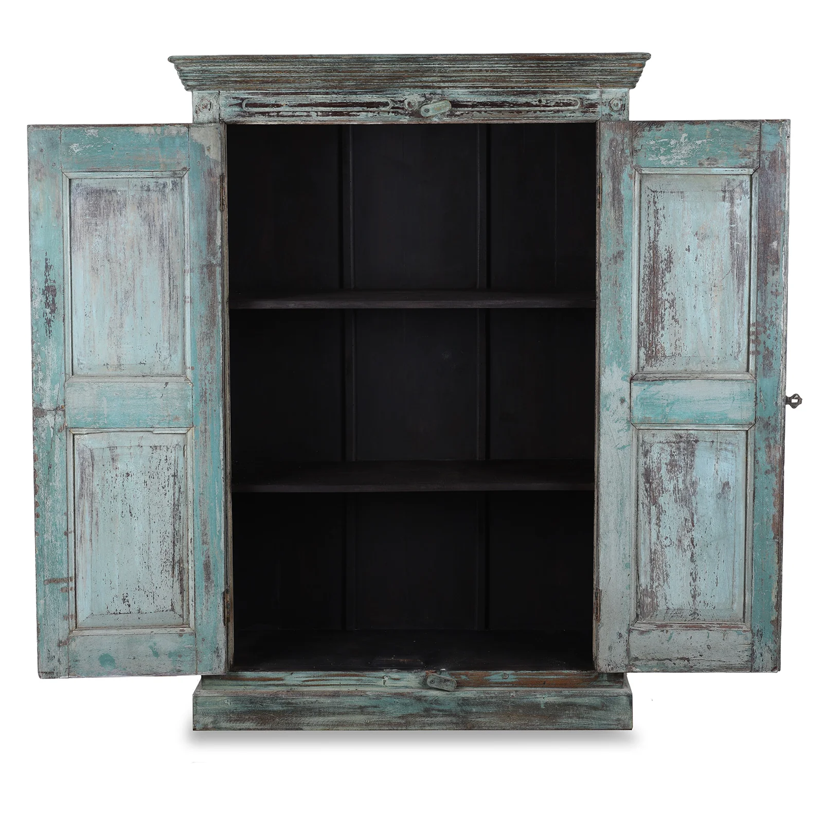 Painted Indian Almirah Cabinet With Sunburst Panels - 19th Century - Image 4