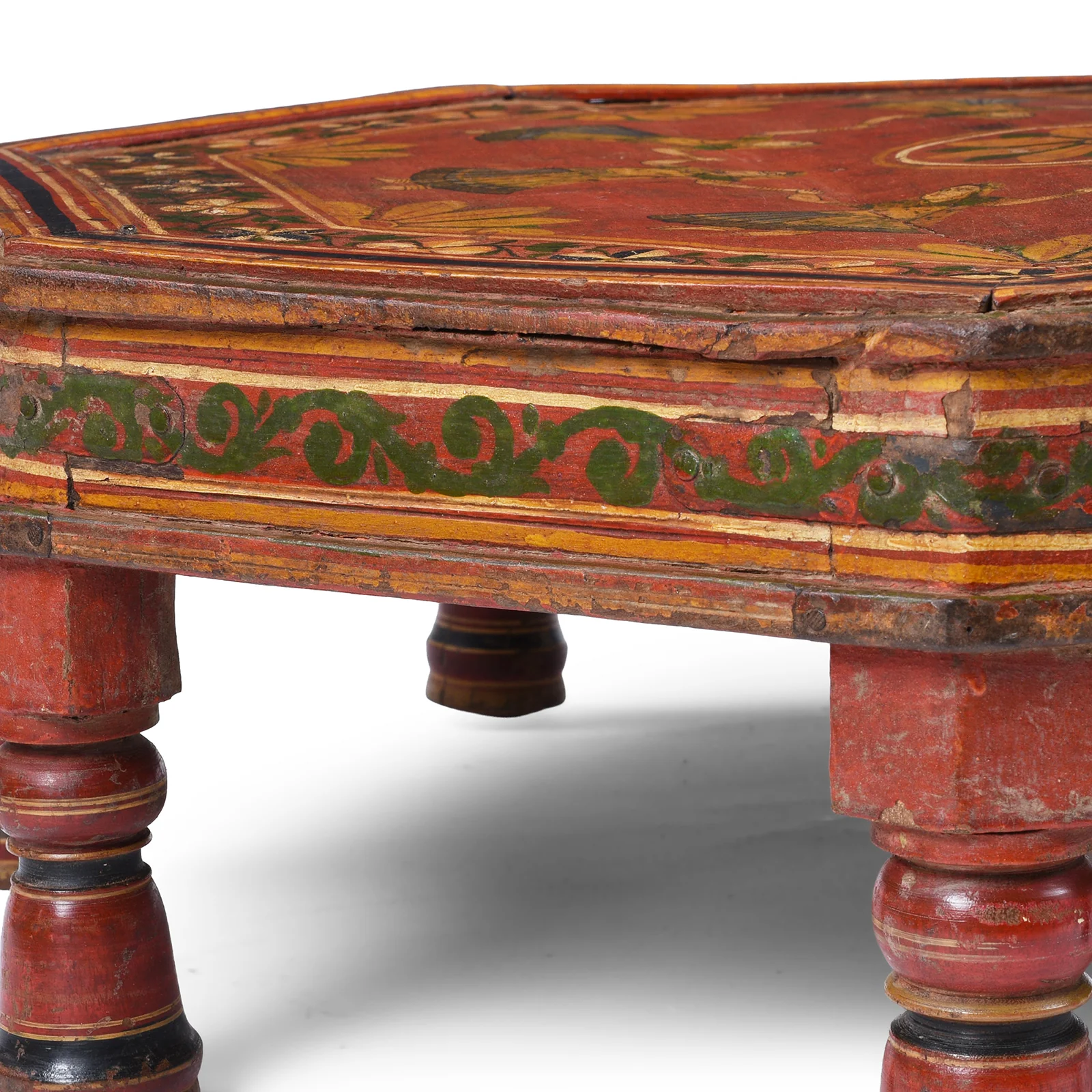 Painted Bajot Low Table From Nagaur - 19th Century - Image 3