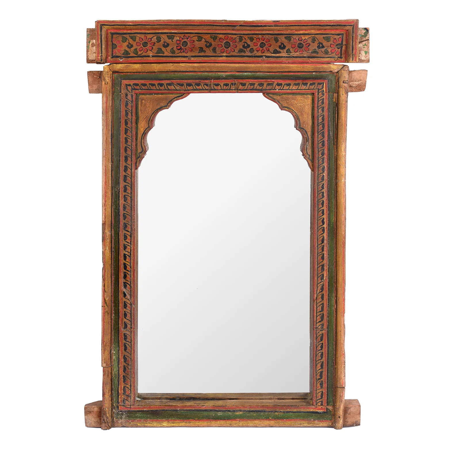 Painted Mirror From Bikaner - Ca 1900