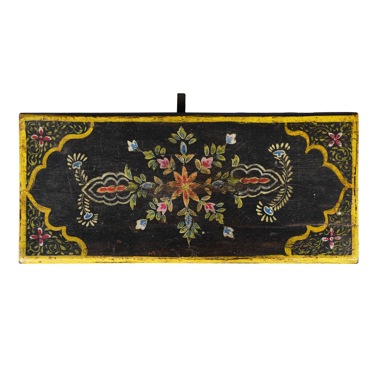 Vintage Painted Teak Chest From Rajasthan - Image 5