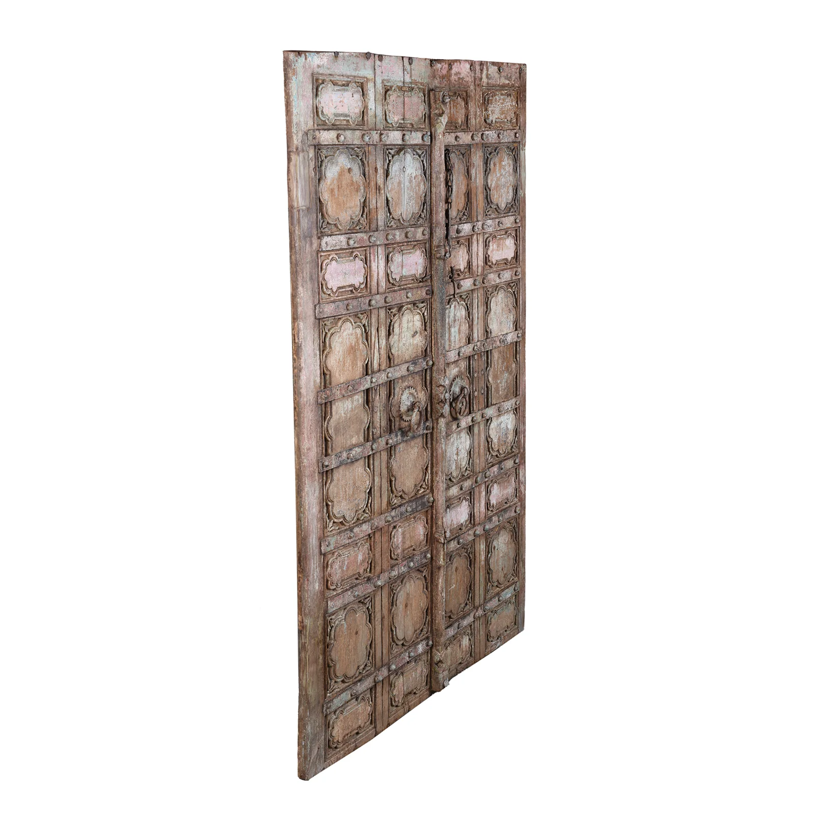 Painted Teak Door From Gujarat - 19th Century - Image 5