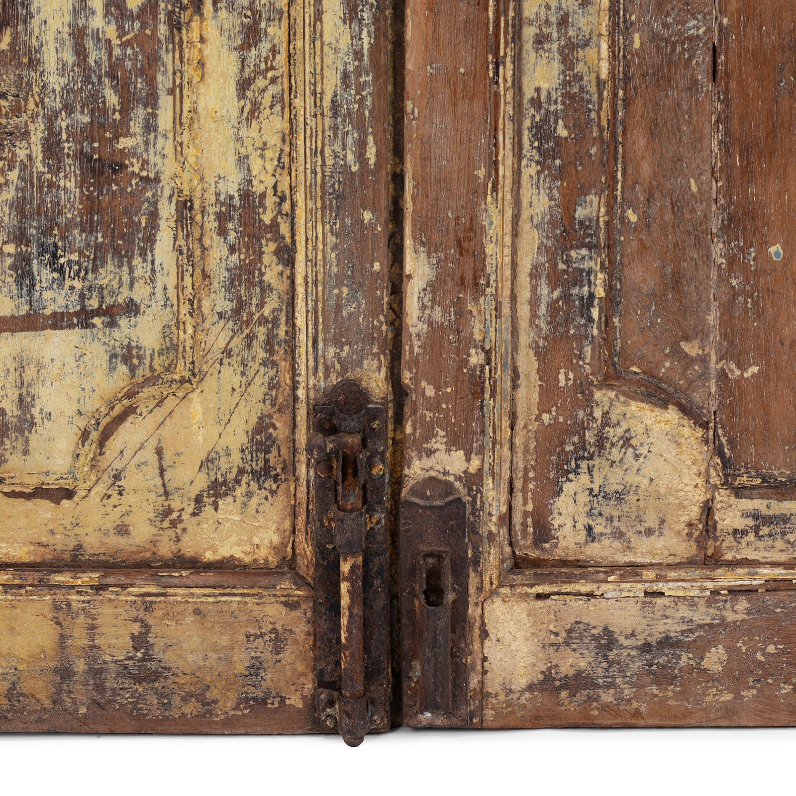 Painted Glazed Indian Doors From Gujarat - 19th Century - Image 3