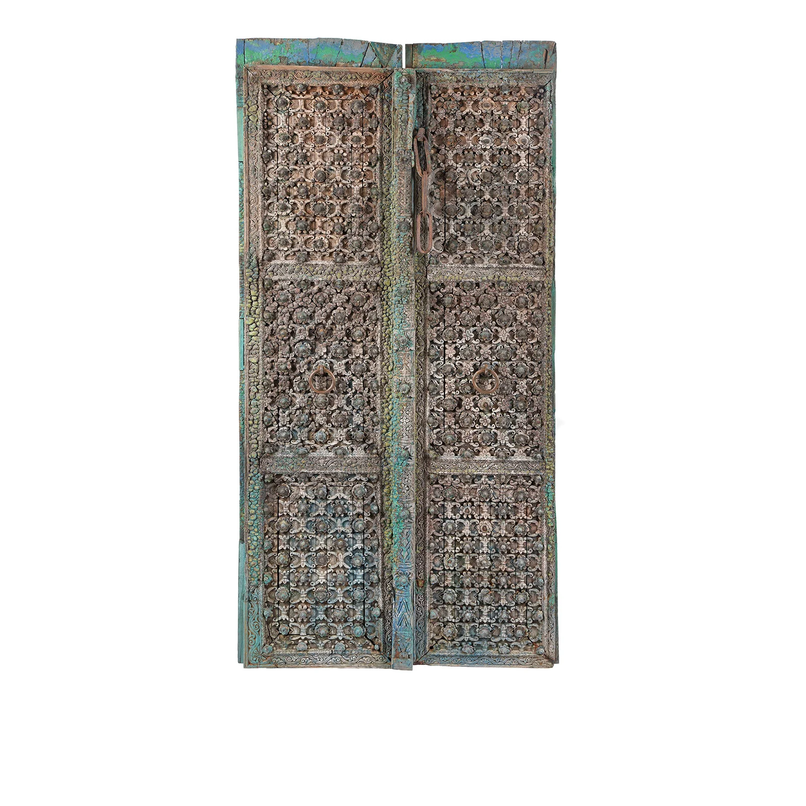 Painted Mughal Door From Uttar Pradesh - 18th Century - Image 2