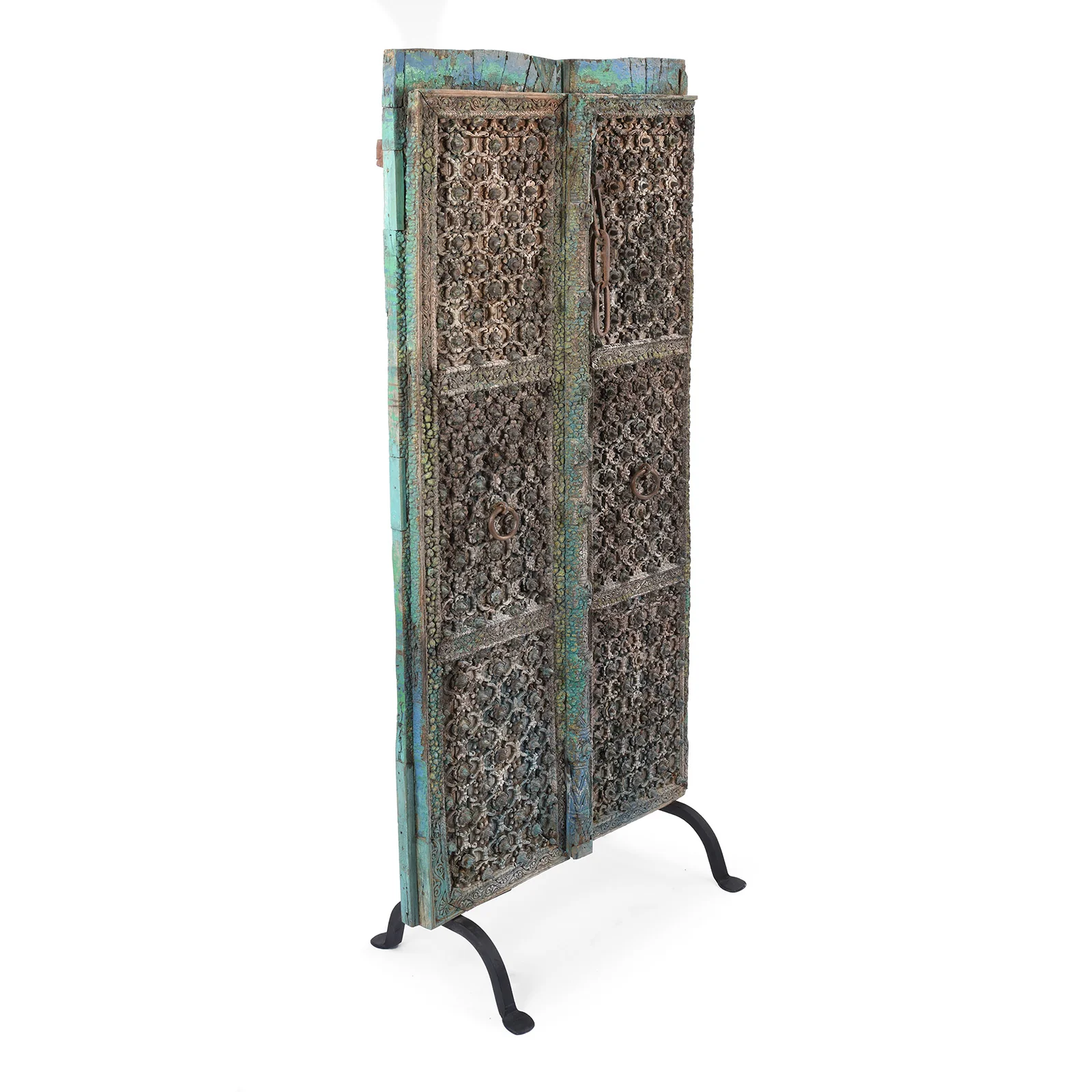 Painted Mughal Door From Uttar Pradesh - 18th Century - Image 5