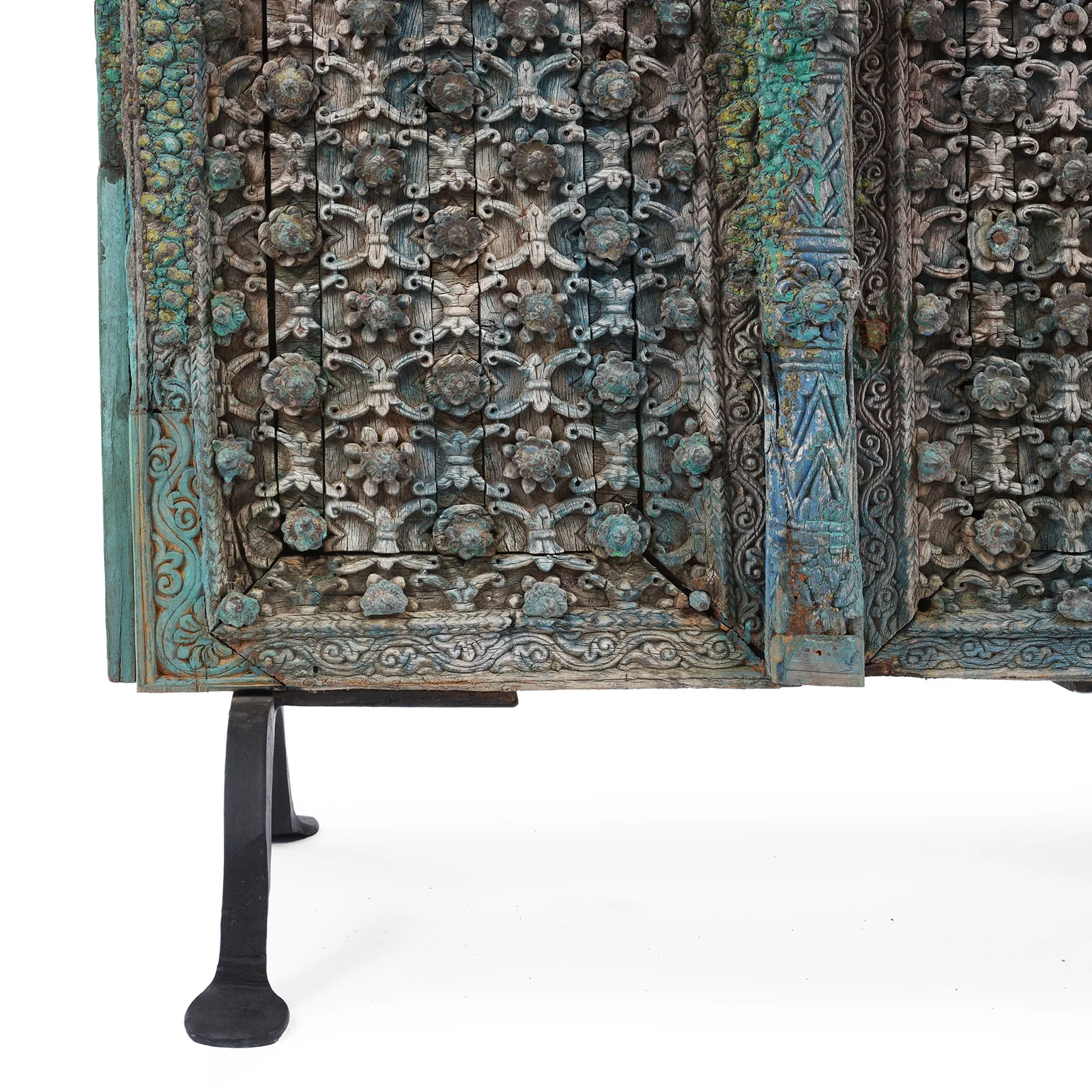 Painted Mughal Door From Uttar Pradesh - 18th Century - Image 6