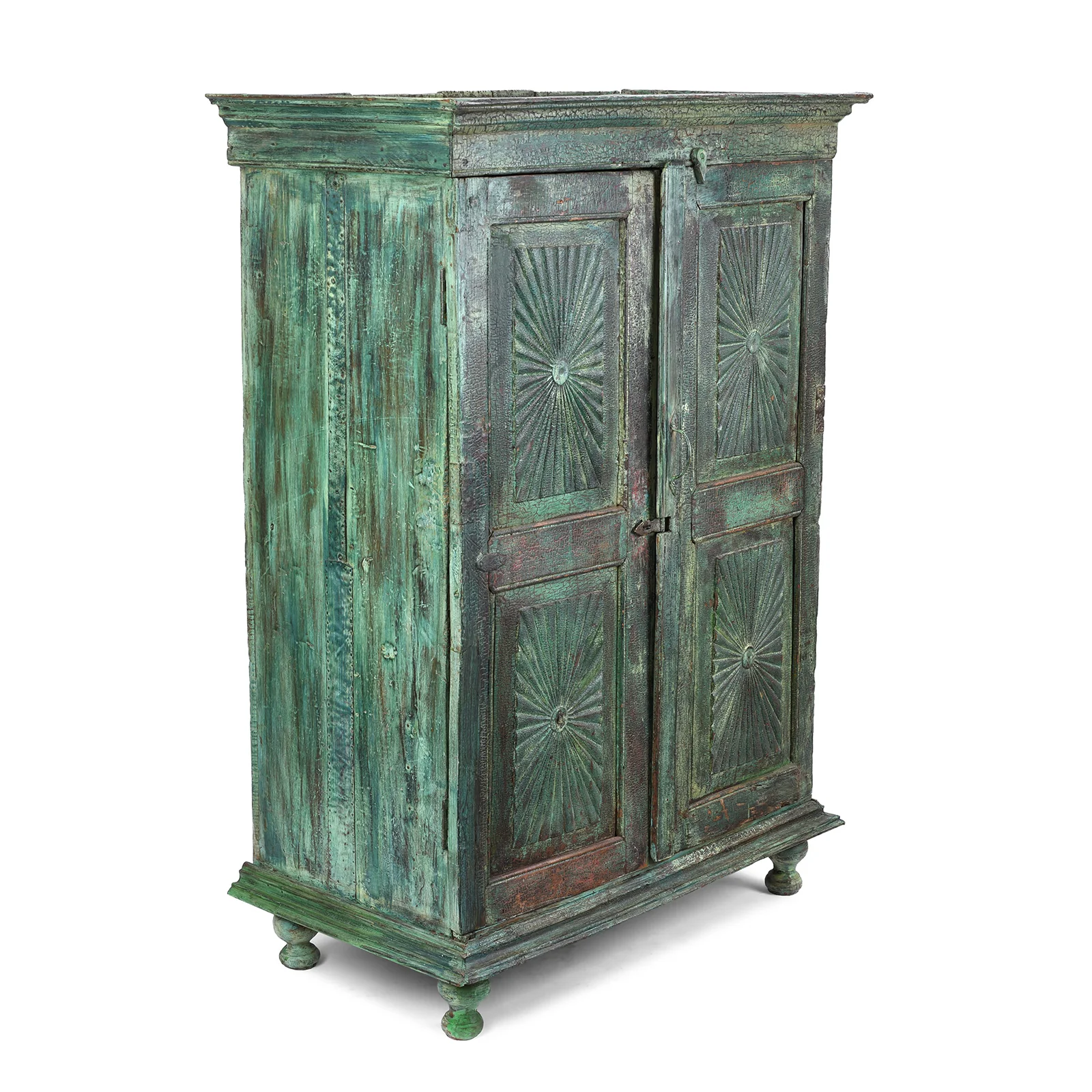 Indian Almirah Cabinet With Sunburst Panels - 19th Century - Image 5