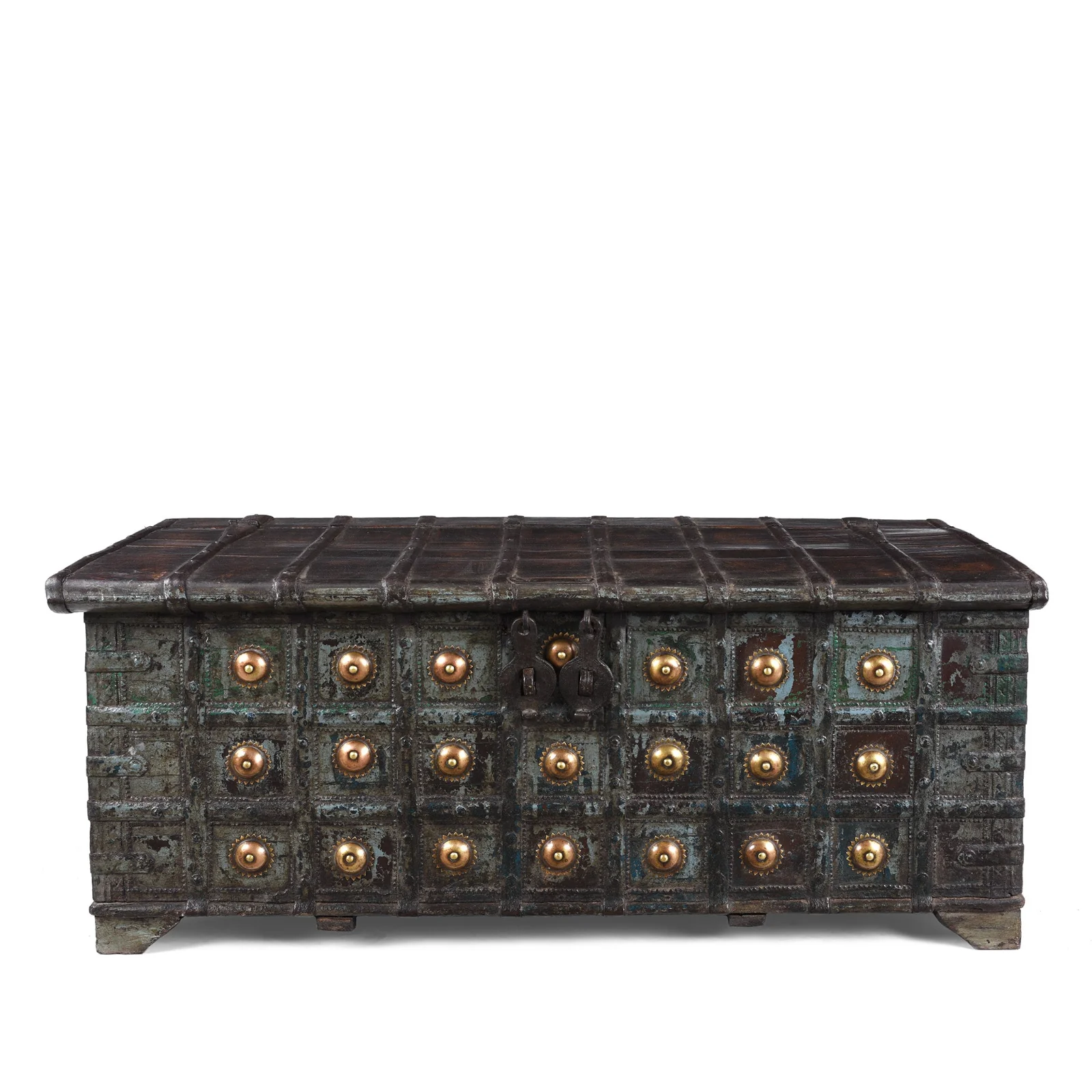 Painted Coffee Table Chest From Gujurat - 19th Century