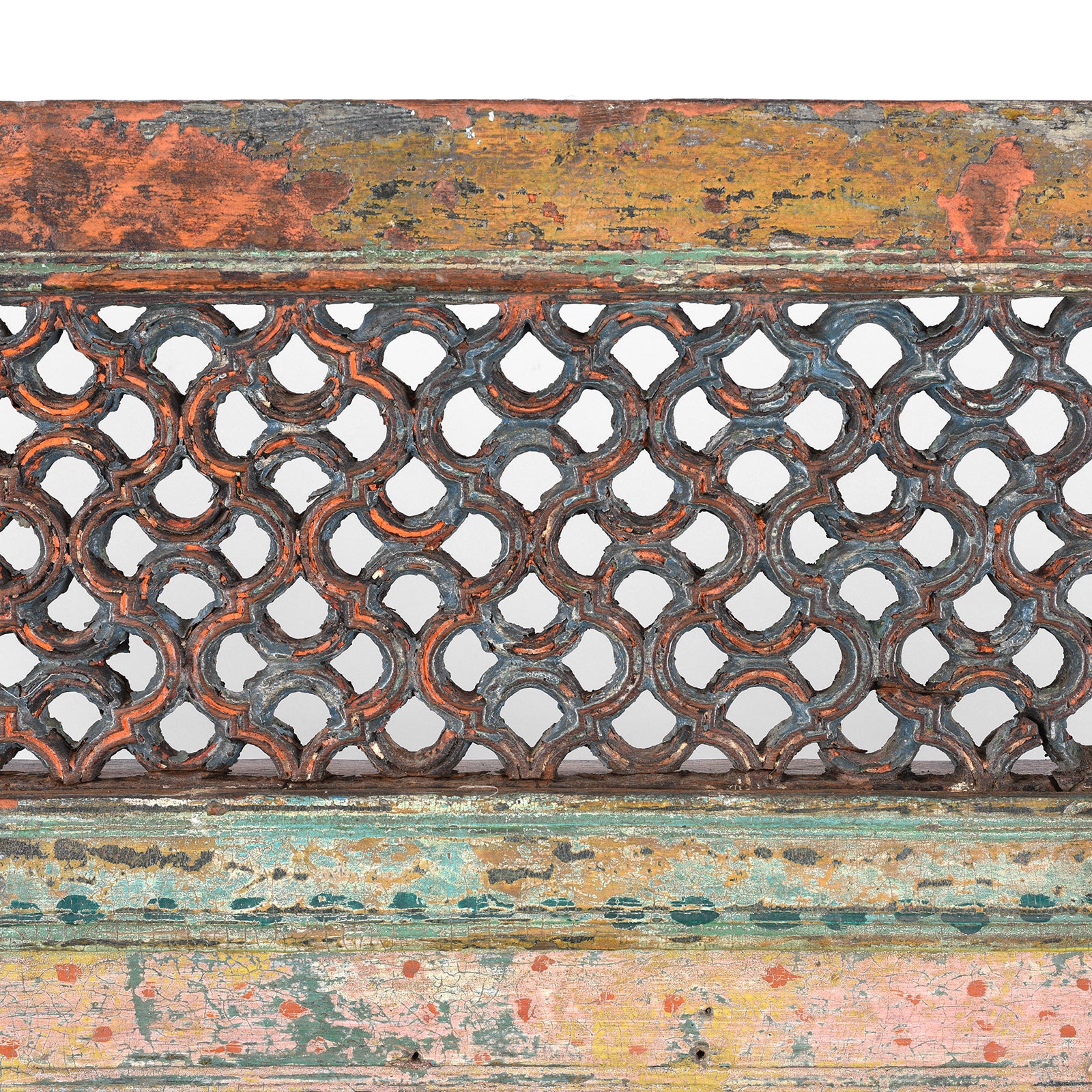 Painted Jali Window Mirror From Banswara - 19th Century - Image 6