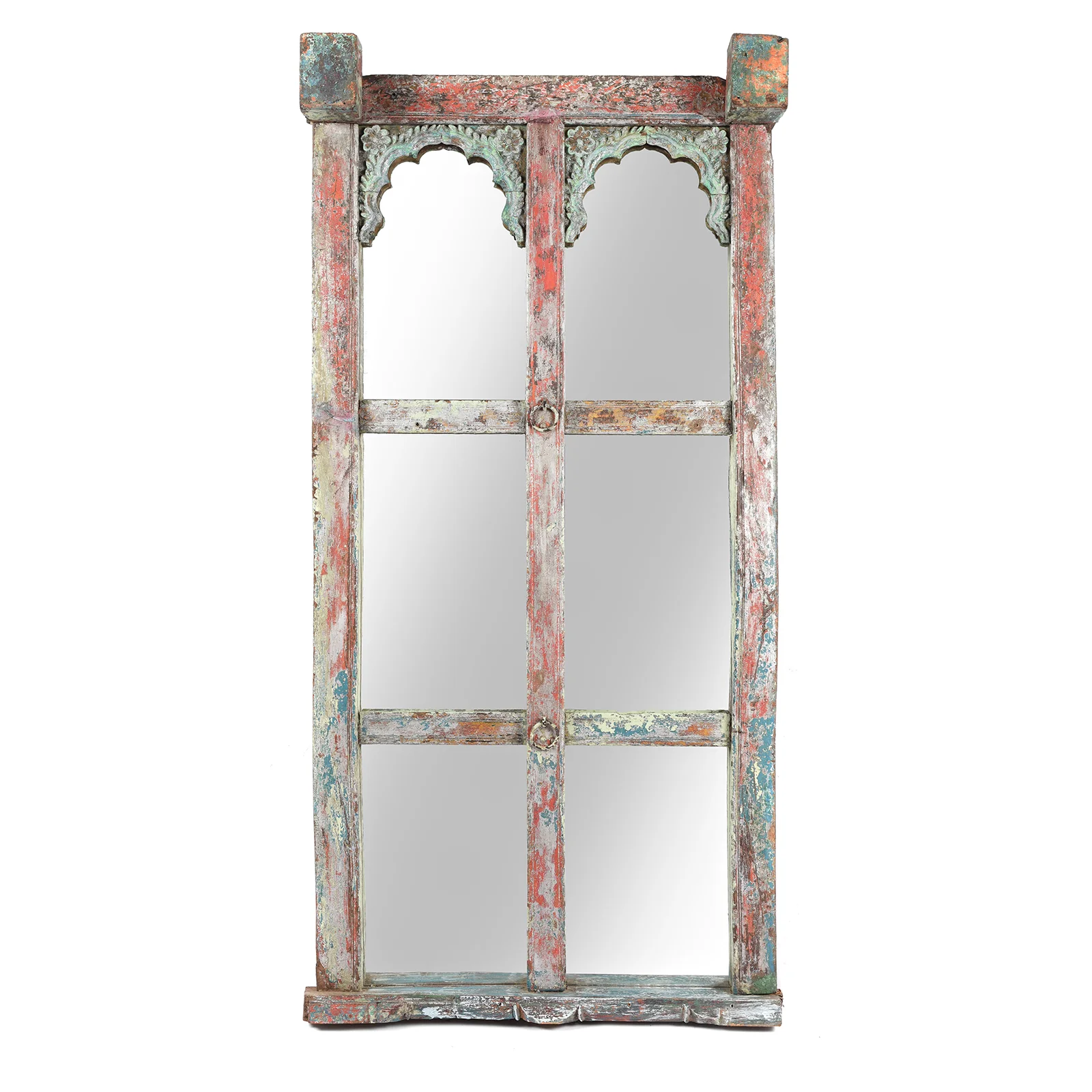 Painted Indian Mirror - 19thC (72 x 148cm)