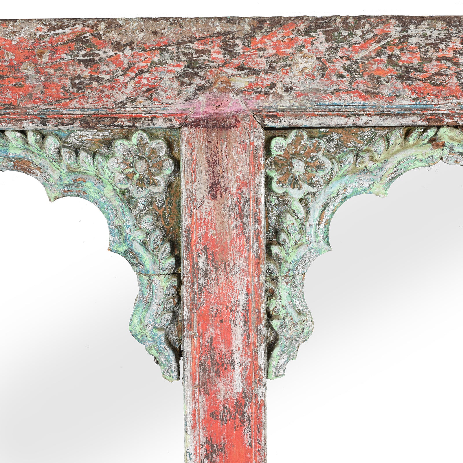 Painted Indian Mirror - 19thC (72 x 148cm) - Image 4
