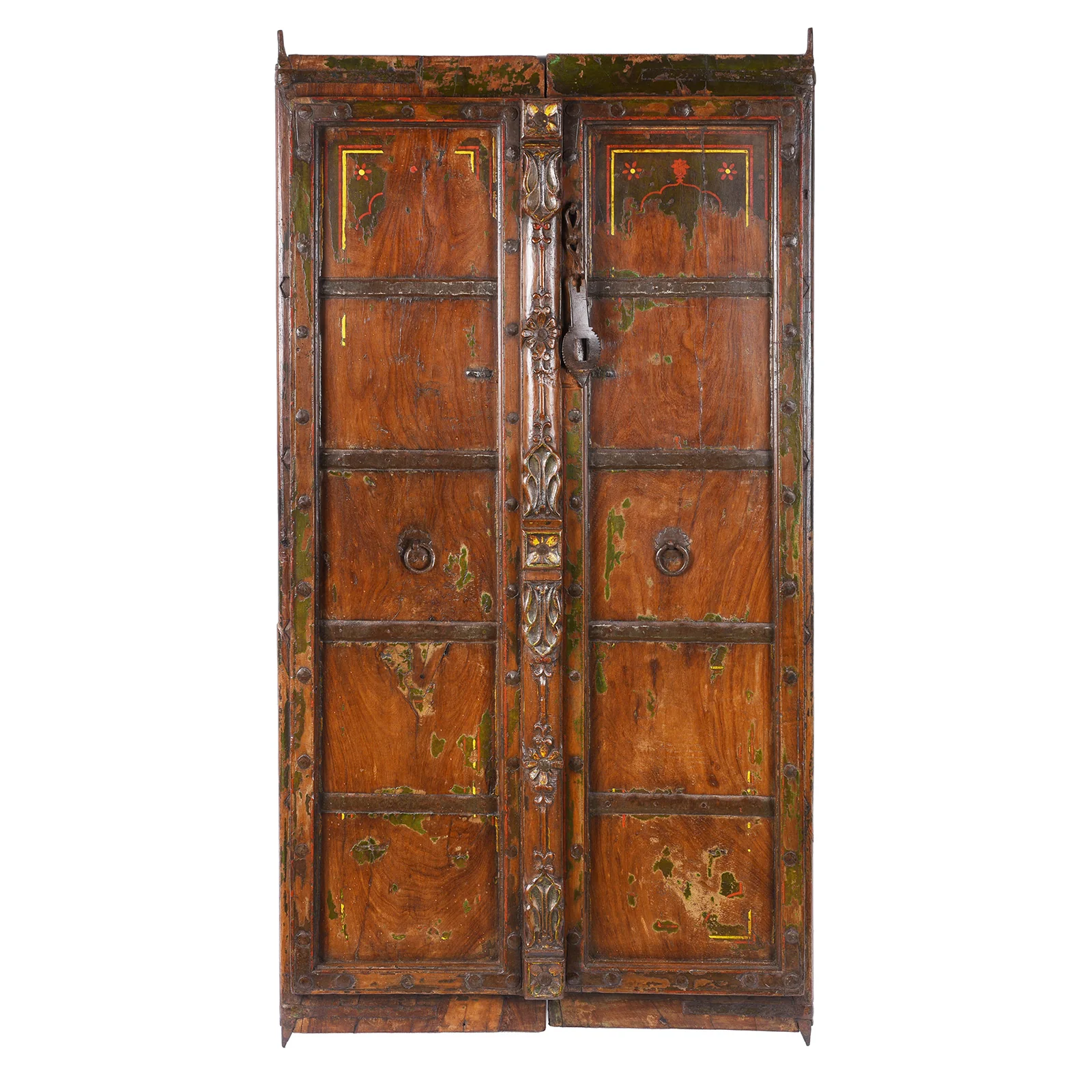 Painted Window Shutter From Bikaner - 19th Century