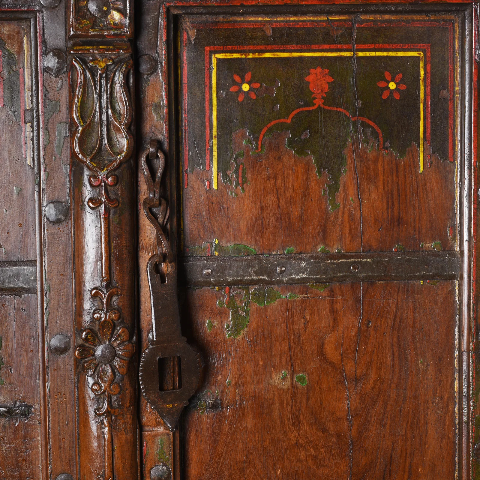 Painted Window Shutter From Bikaner - 19th Century - Image 6