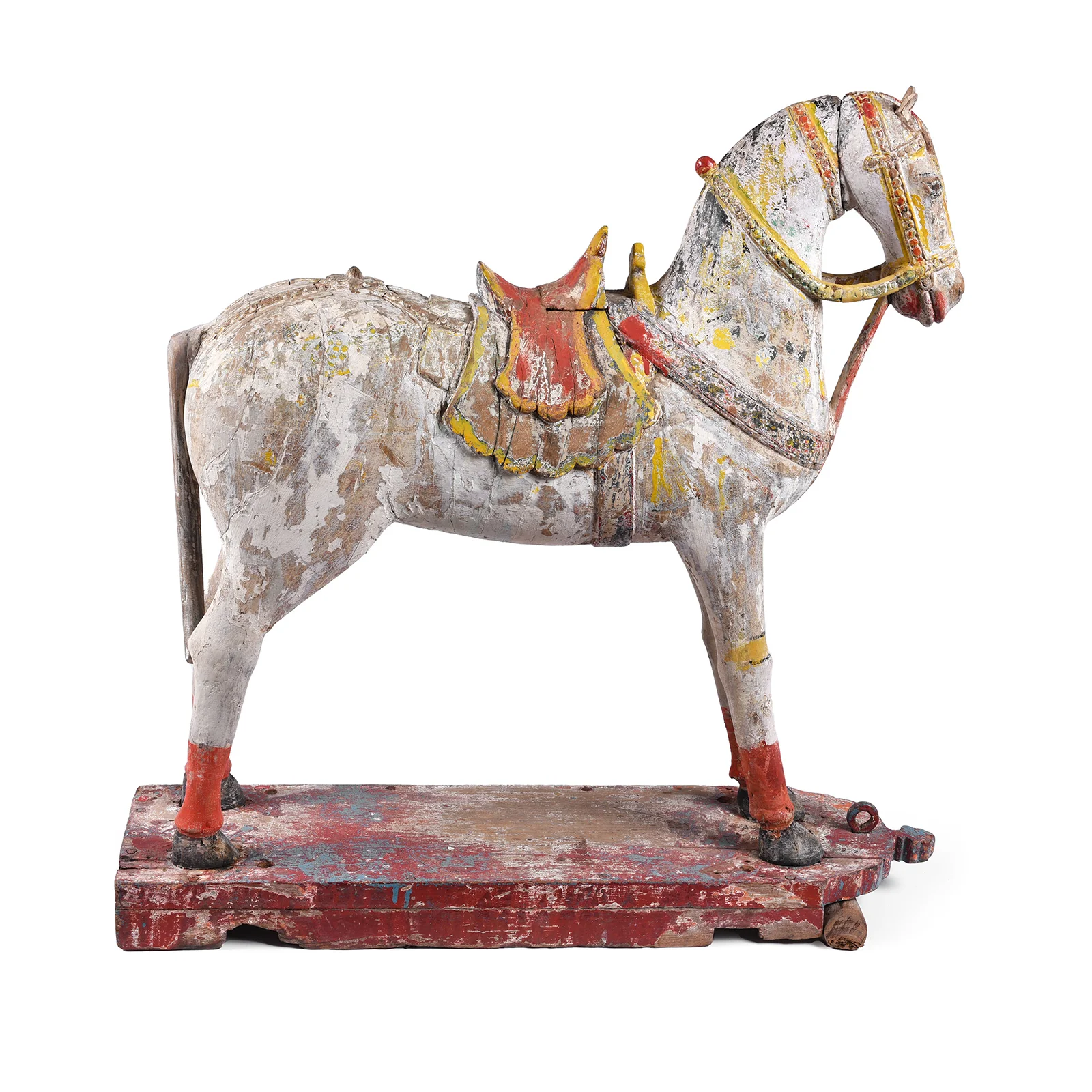 Antique Indian Painted Teak Processional Horses - 19th Century - Image 2