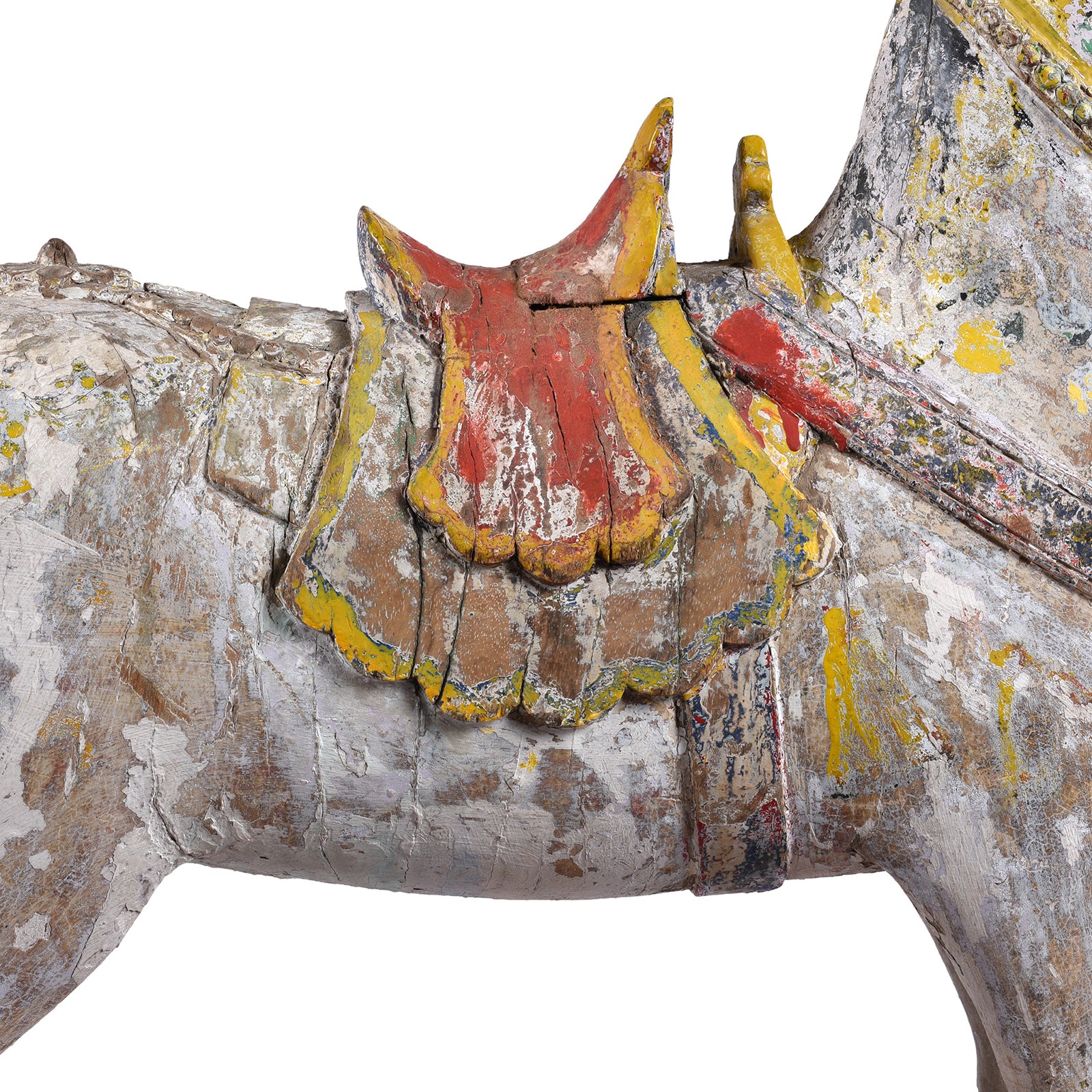 Antique Indian Painted Teak Processional Horses - 19th Century - Image 3