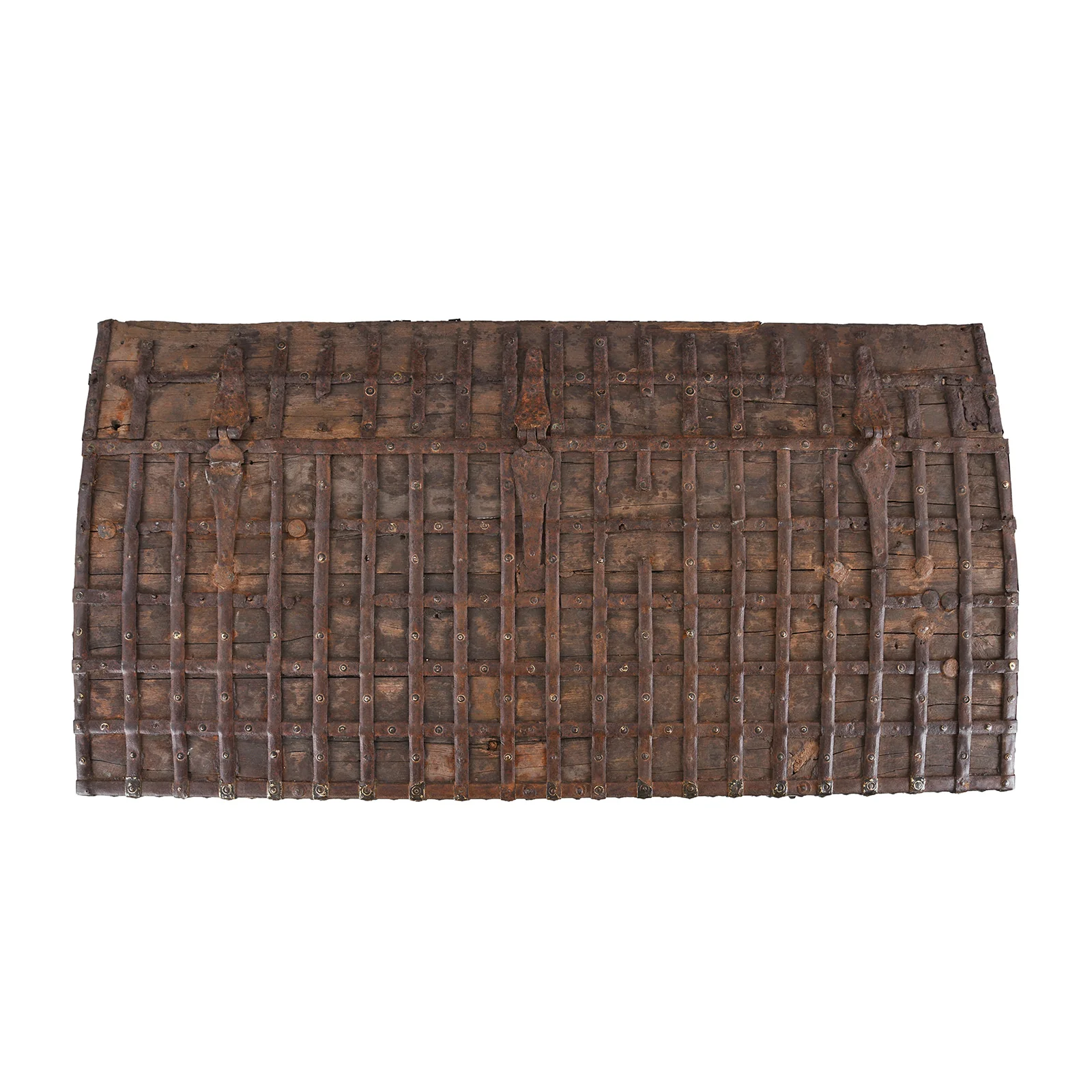 Brass & Iron Indian Pithara Dowry Chest On Wheels - 19th Century - Image 5