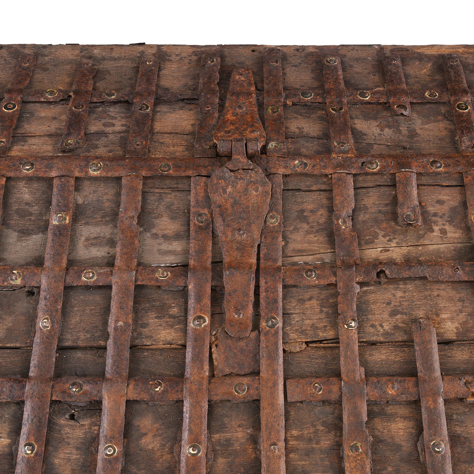 Brass & Iron Indian Pithara Dowry Chest On Wheels - 19th Century - Image 6