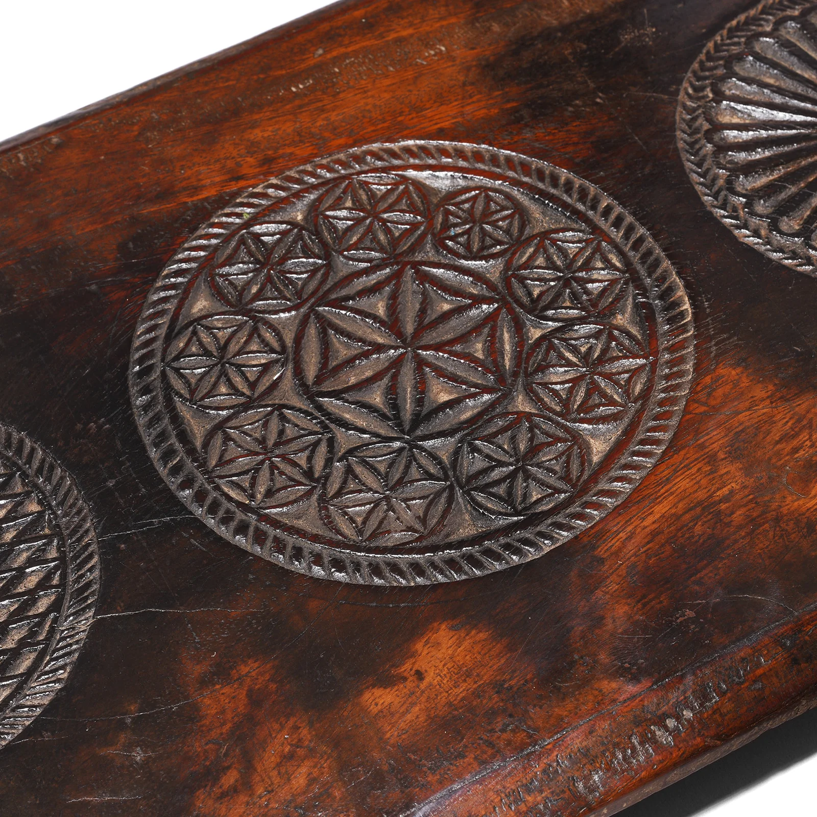 Chip Carved Teak Puja Chowki  From Kutch - 19th Century - Image 3
