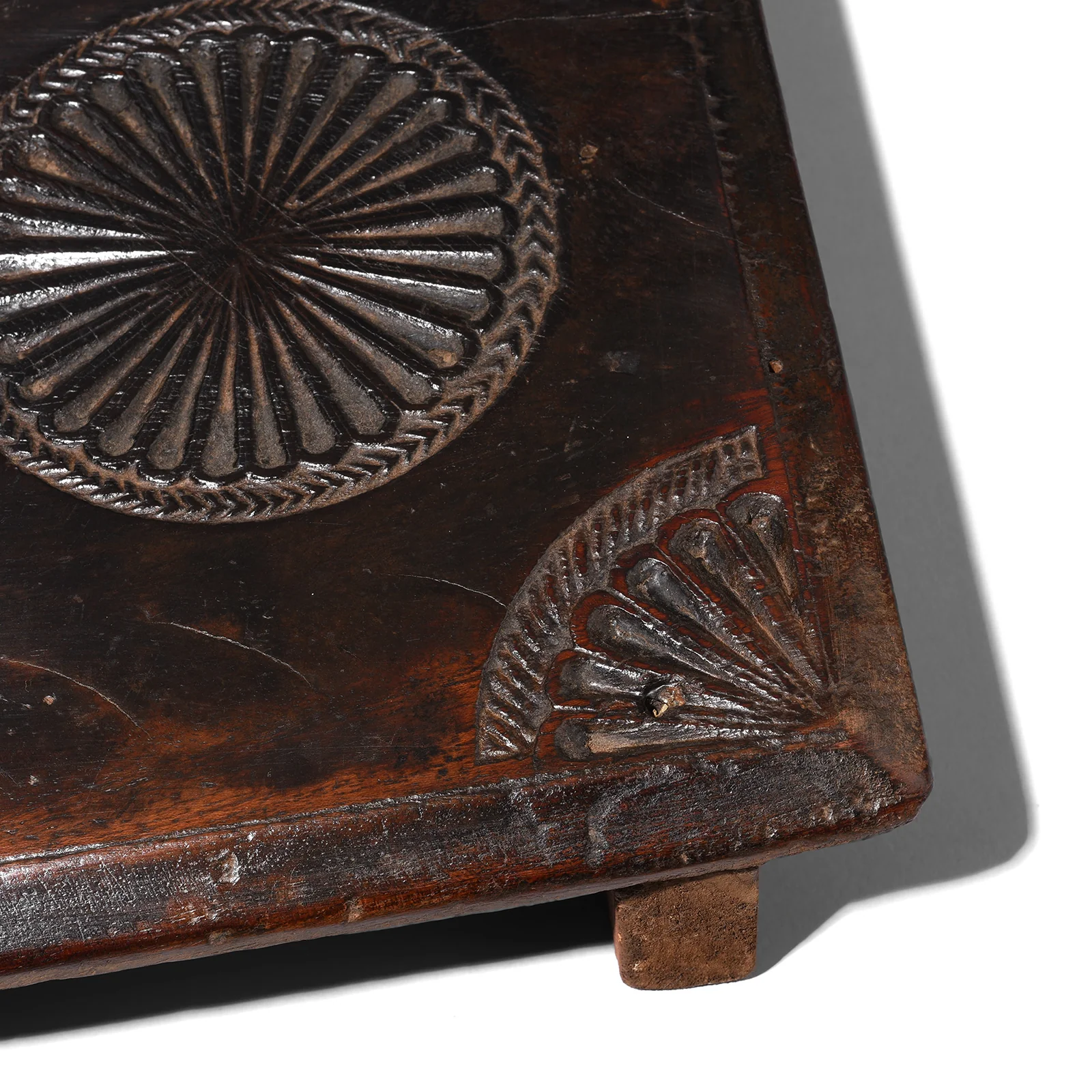 Chip Carved Teak Puja Chowki  From Kutch - 19th Century - Image 4