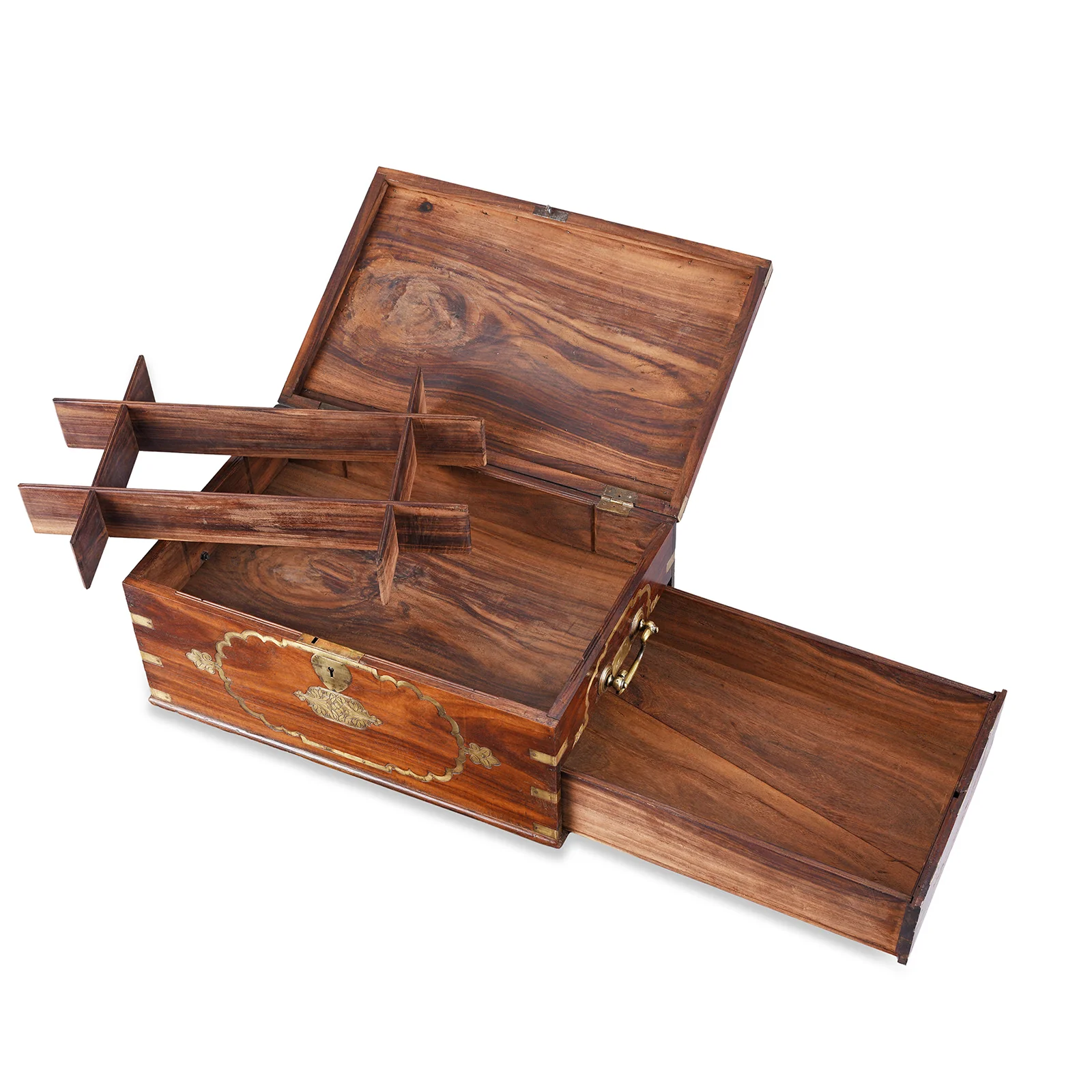 Brass Bound Rosewood Document Box From Lucknow - 19th Century - Image 4