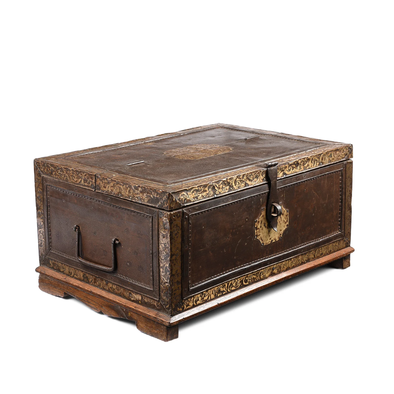 Brass & Iron Trousseau Box From Shekhawati - 19th Century - Image 4