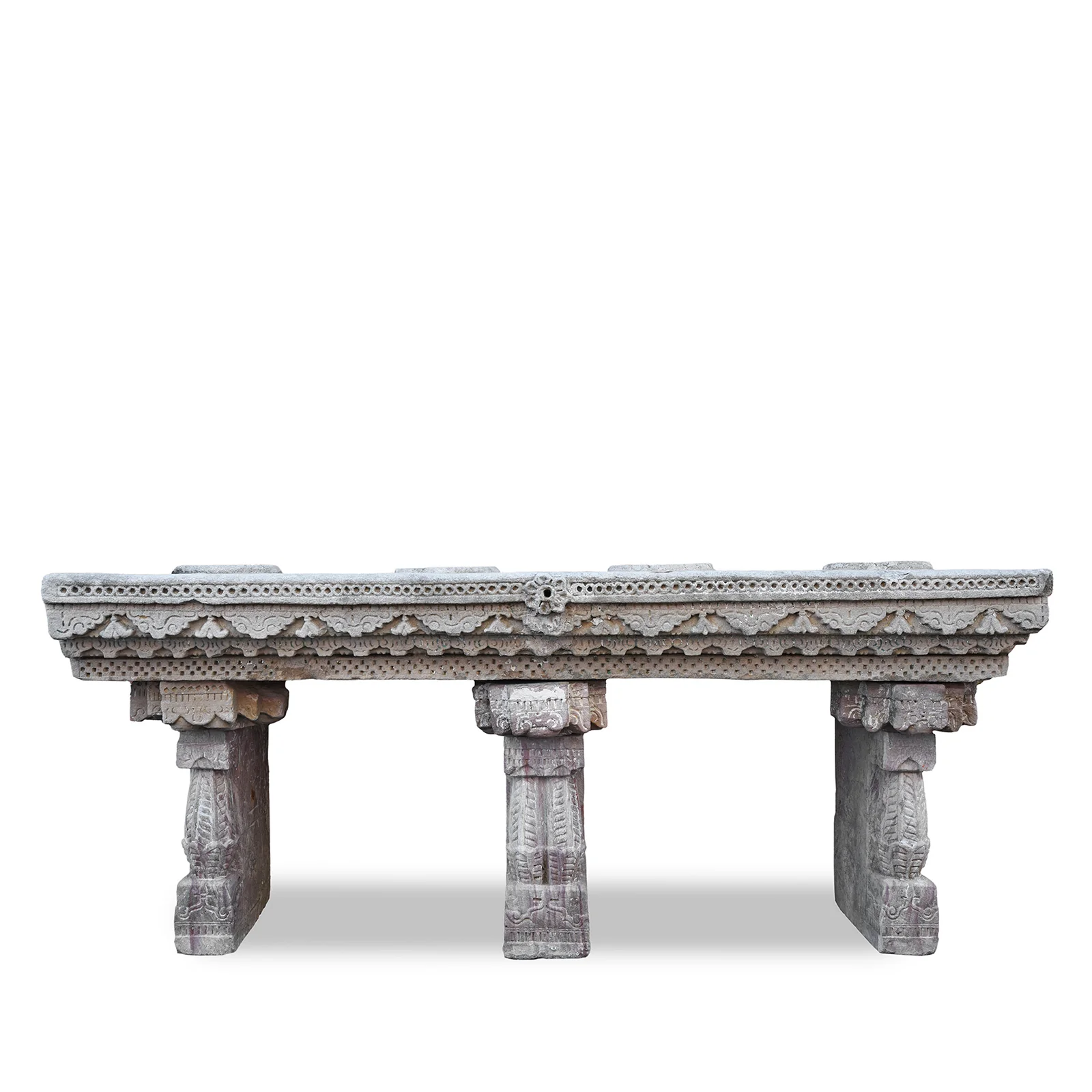 Carved Stone Water Pot Stand (Parinda) - 19th Century