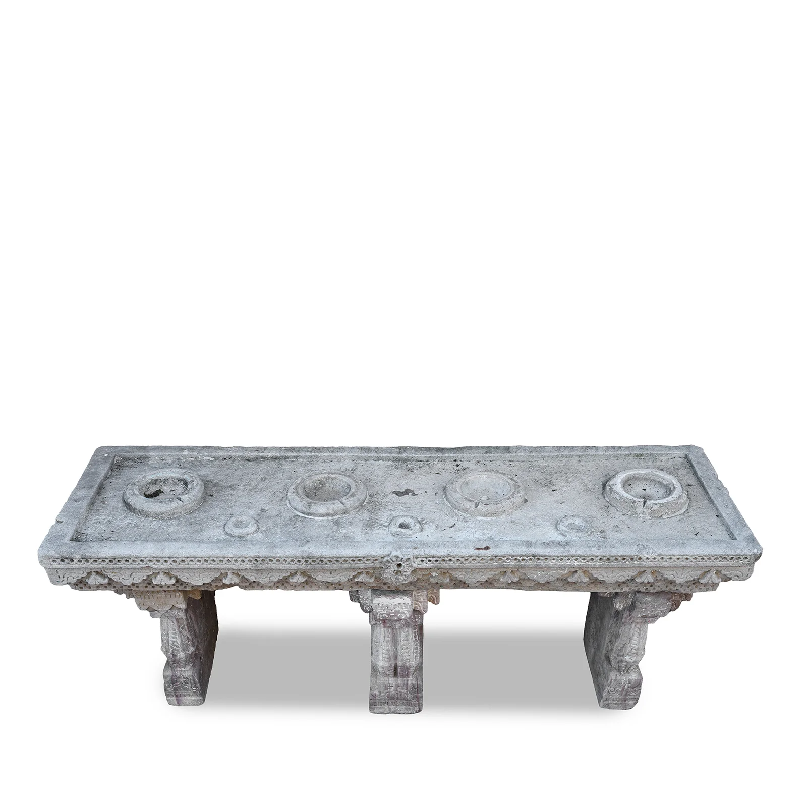 Carved Stone Water Pot Stand (Parinda) - 19th Century - Image 3