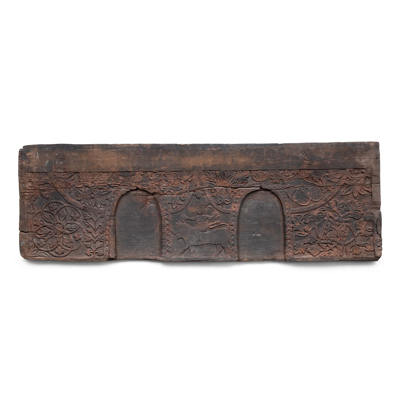 Tribal Carved Panel From Kullu - 19th Century