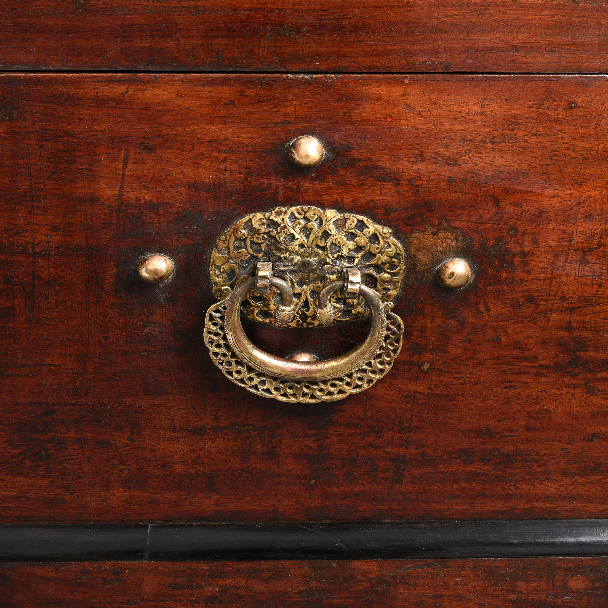 Dutch Colonial Jackfruit Wood & Brass Chest on Stand -18thC - Image 10