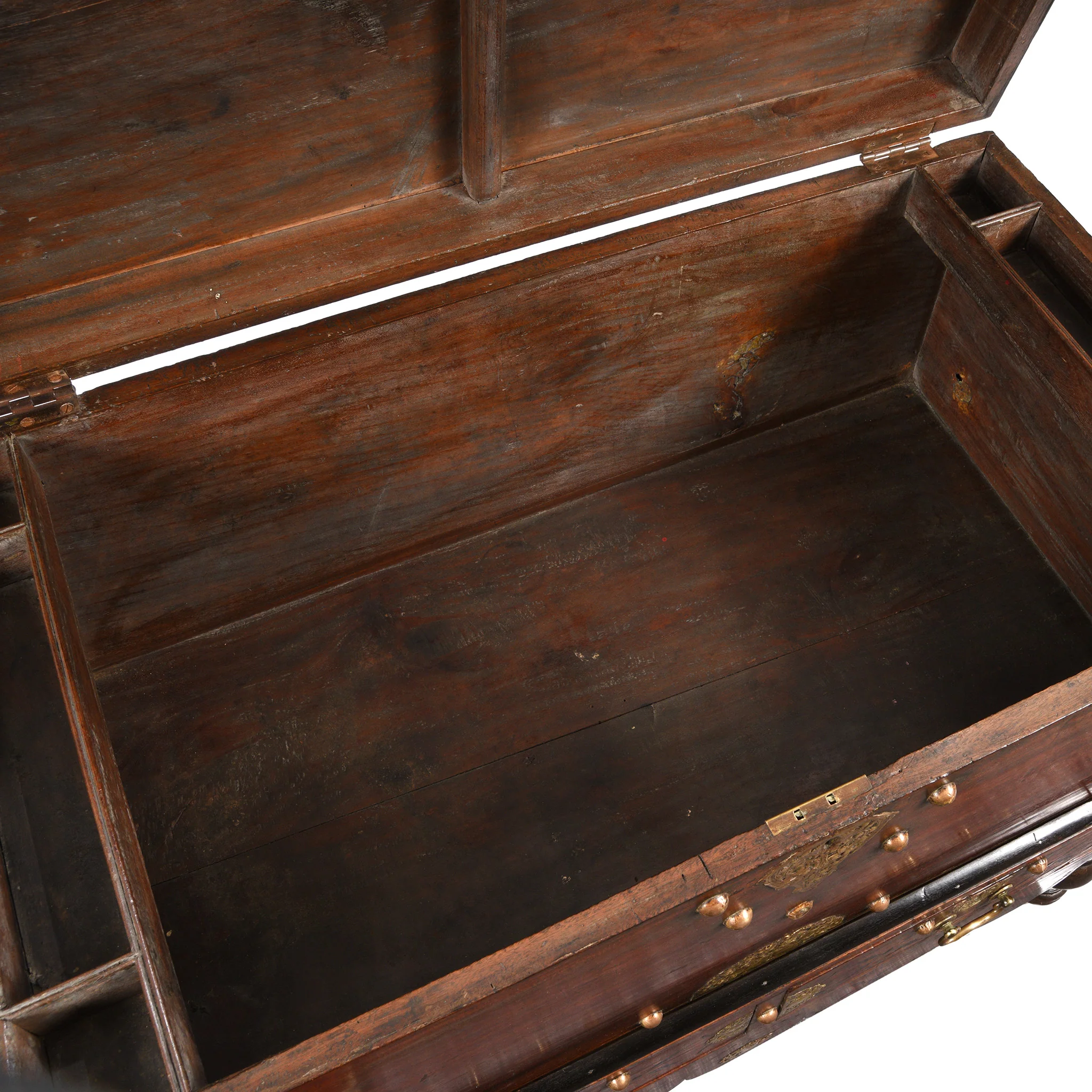 Dutch Colonial Jackfruit Wood & Brass Chest on Stand -18thC - Image 9