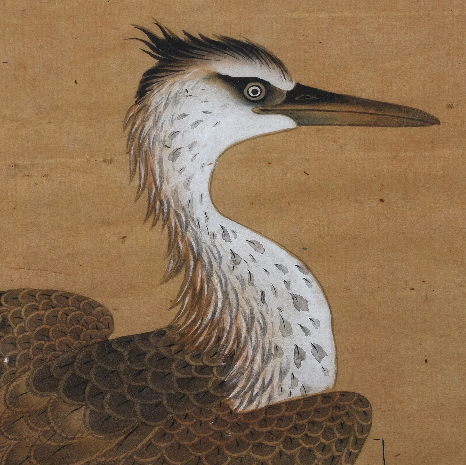 Japanese Painting of a Egret by Akaishi Mitebokashi - Circa 1900 - Image 4