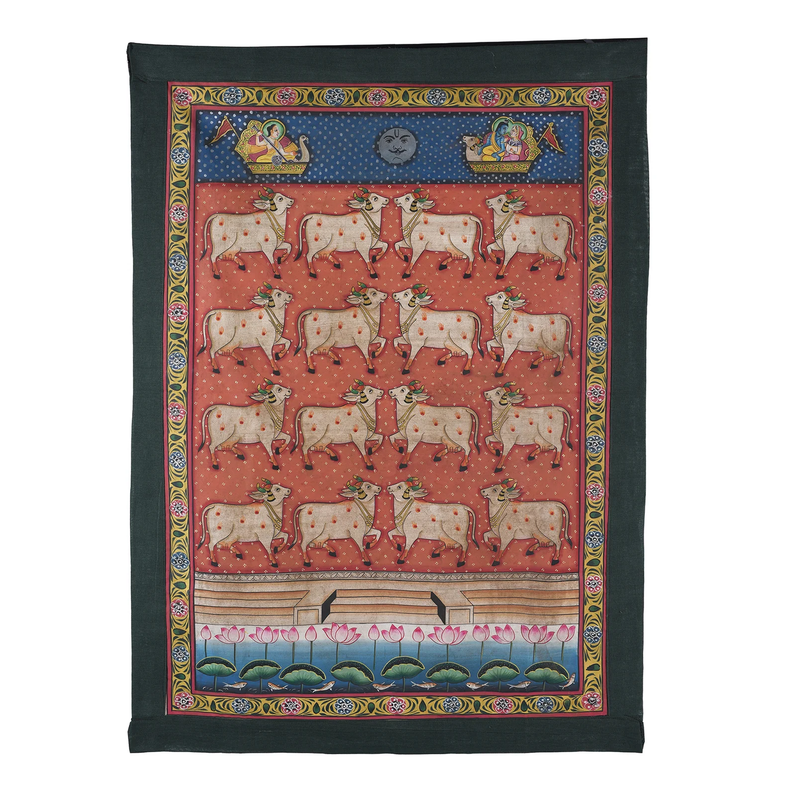 Nandi Pichwai Painting from Rajasthan - 20thC