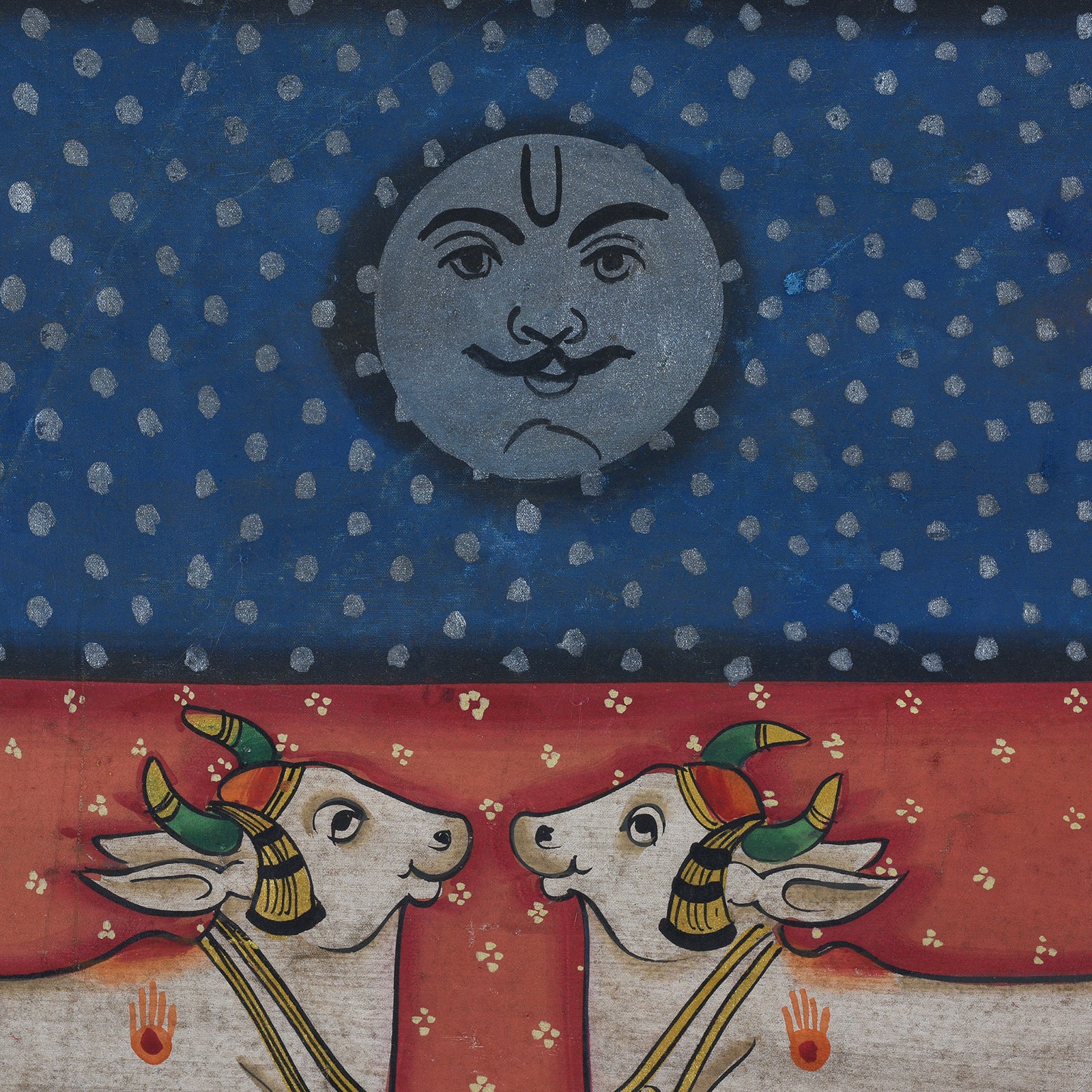 Nandi Pichwai Painting from Rajasthan - 20thC - Image 3