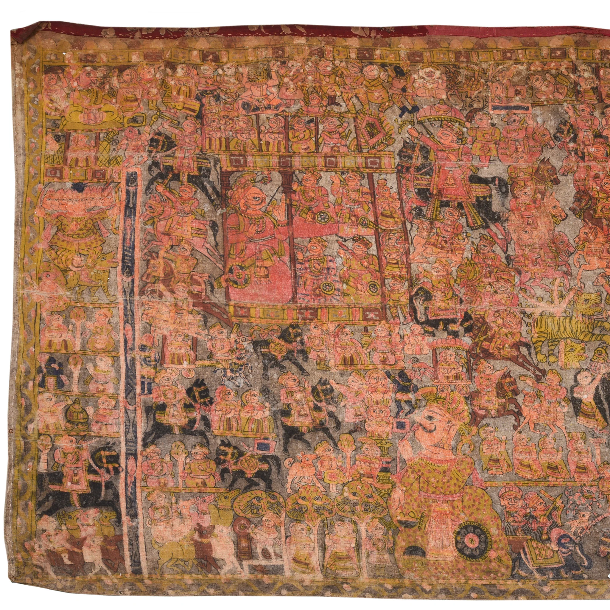 A Pabuji Ki Phad Painting On Cotton - Late 19th Century - Image 5