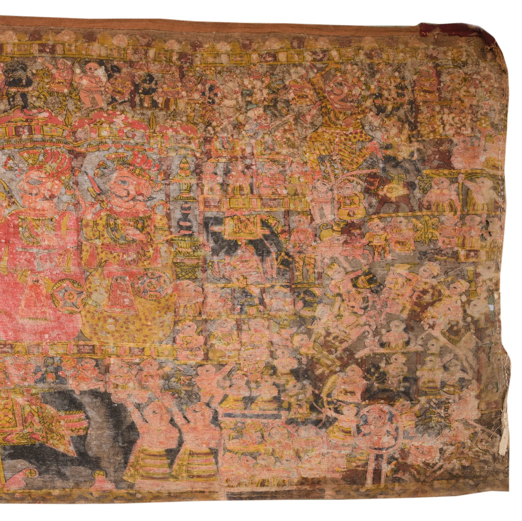 A Pabuji Ki Phad Painting On Cotton - Late 19th Century - Image 6