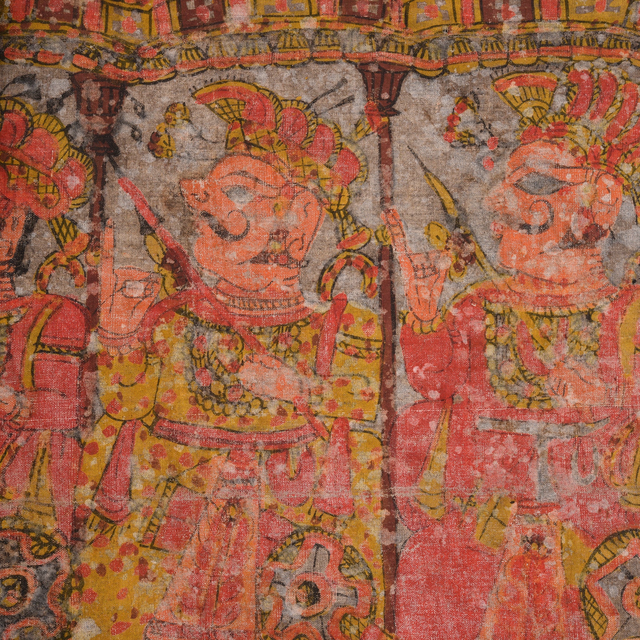 A Pabuji Ki Phad Painting On Cotton - Late 19th Century - Image 7