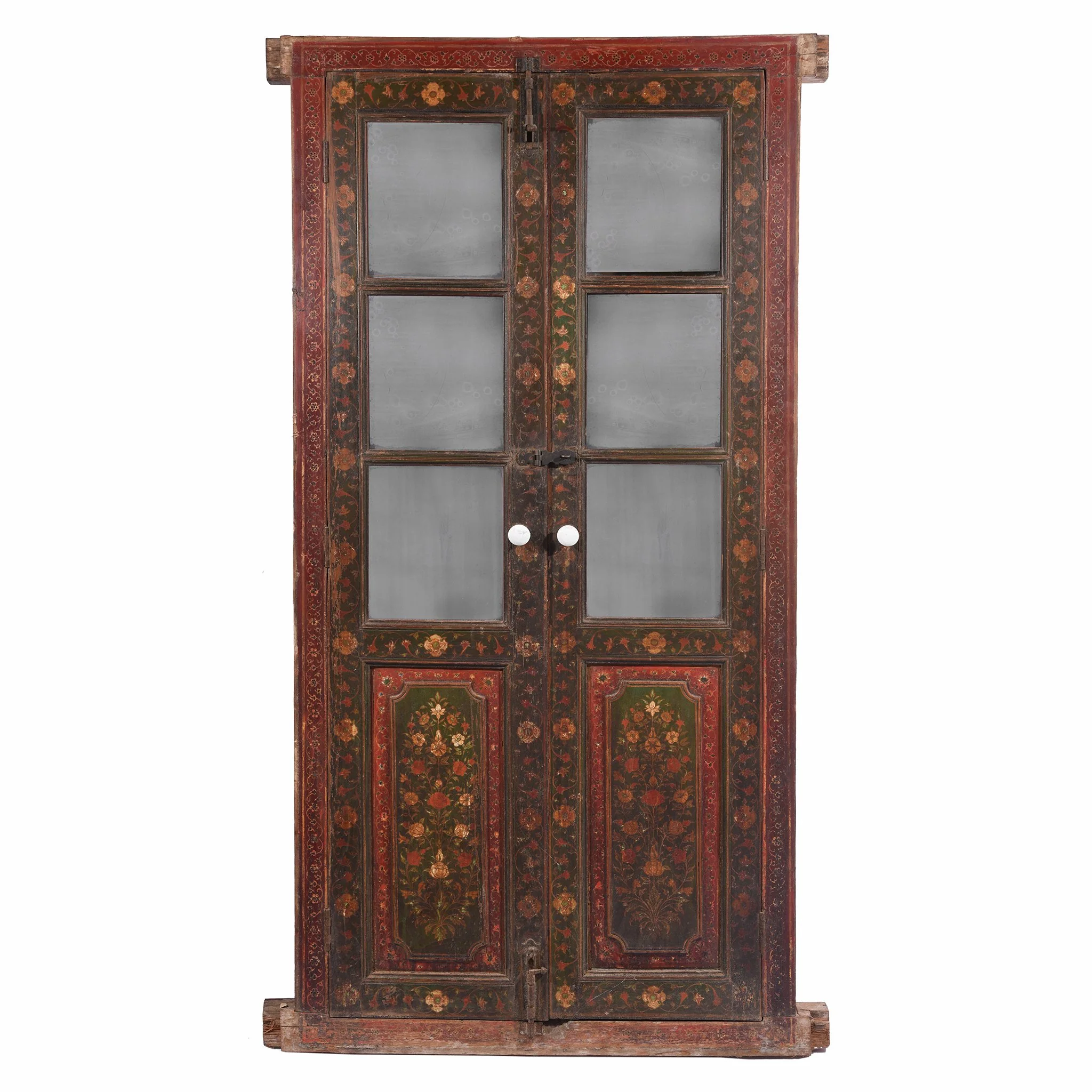 Painted Glazed Doors From Bikaner - 19th Century