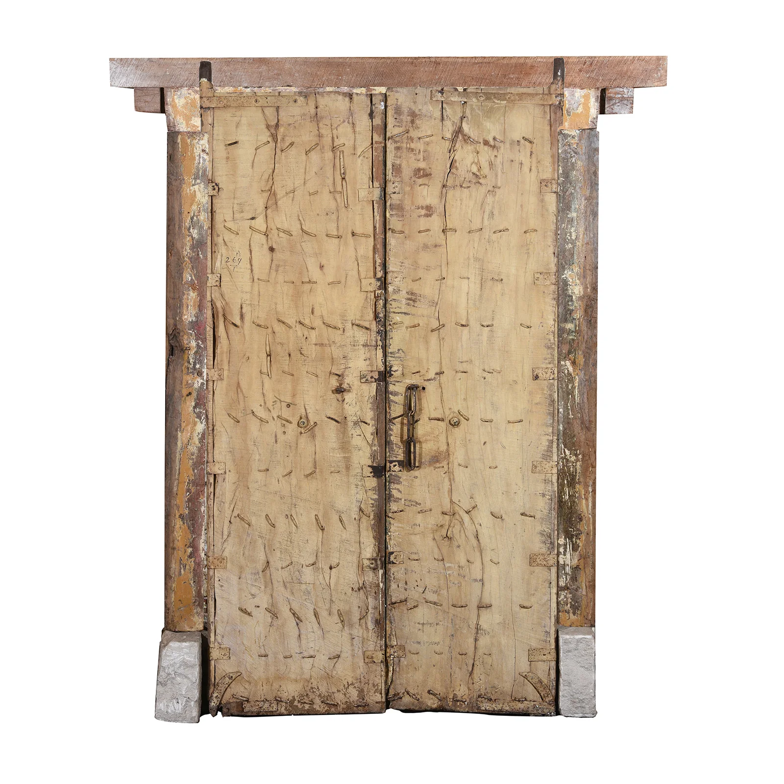 Painted Indian Door From Gujarat - 19thC - Image 3
