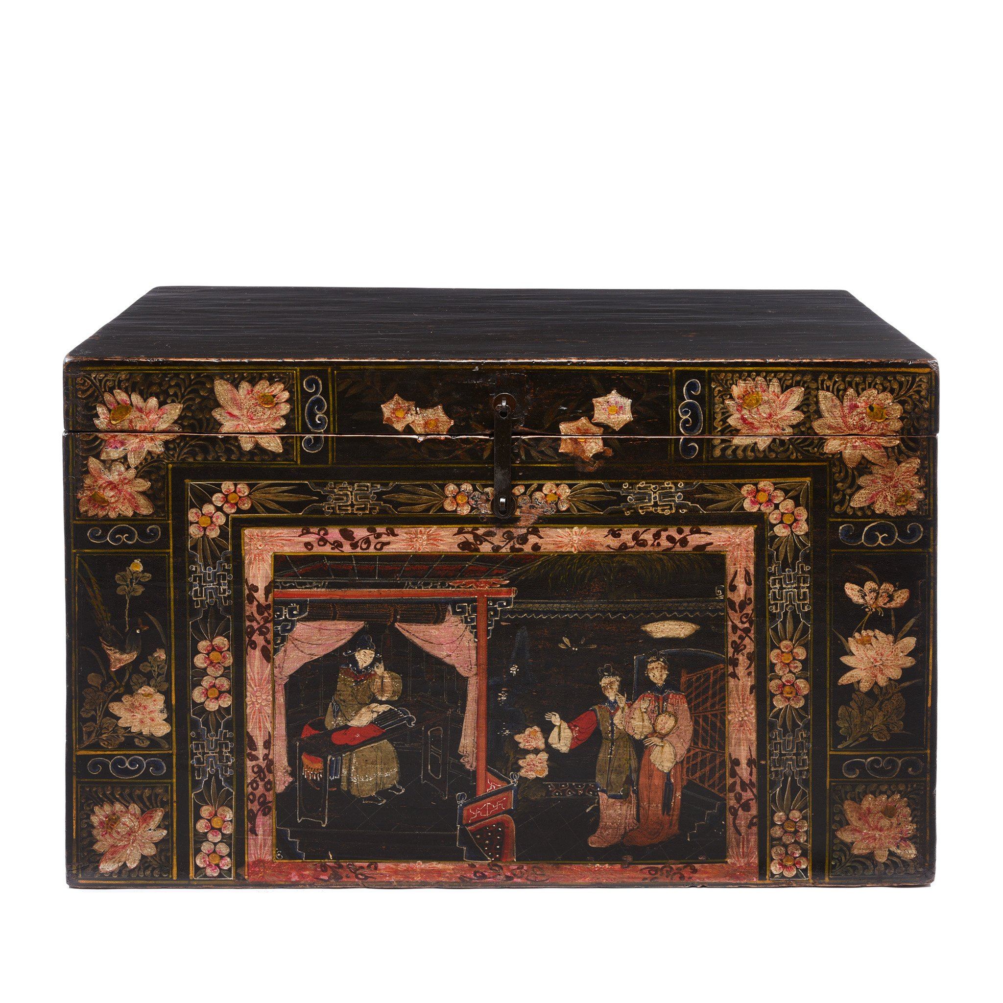 Painted Opera Chest From Shanxi - 19thC