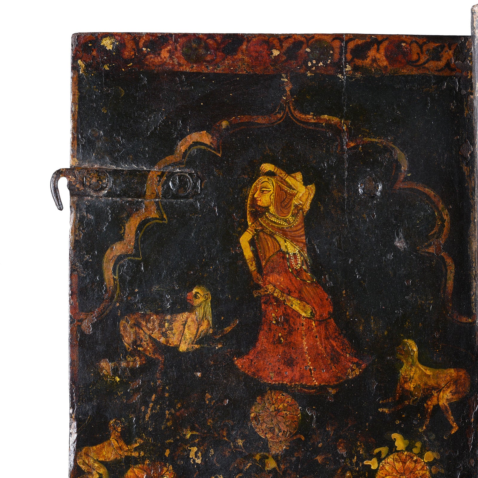 Painted Marwar Window Shutters From Jodhpur - Late 18th Century - Image 2